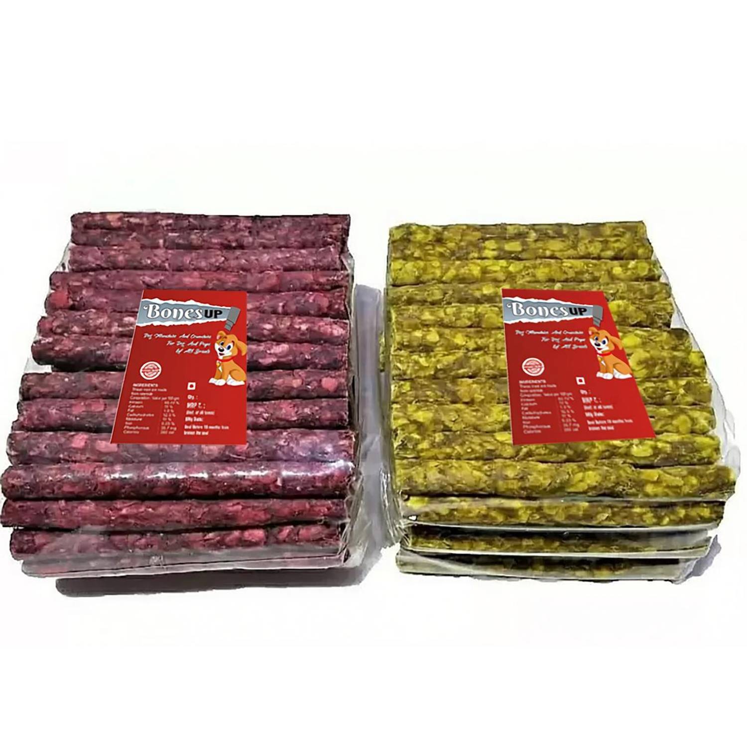 Bones UP Dog Chew Chicken & Mutton Stick 2 x (450 gm) - 900 gram Pack, Sticks for Dogs Chicken, Mutton Dog Chew