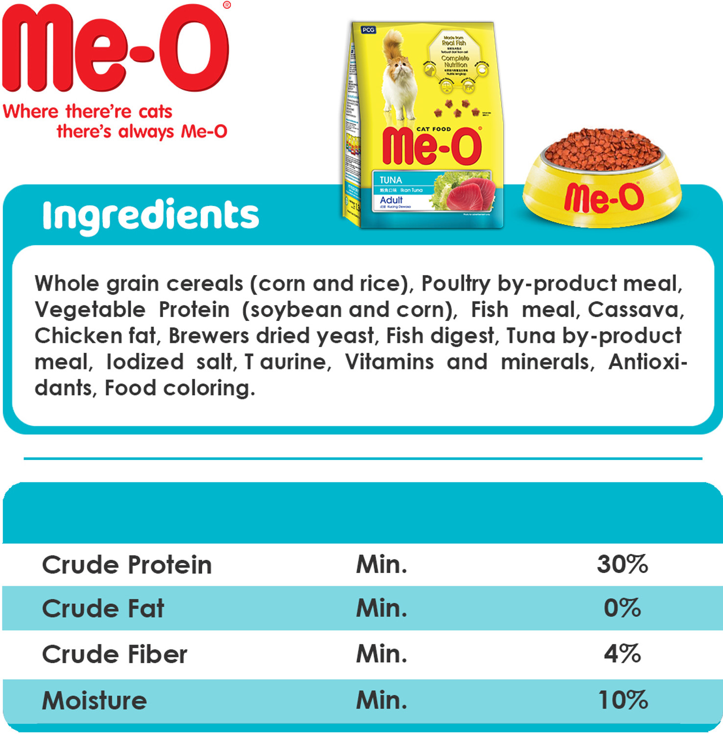 Image of Me-O Adult Dry Cat Food Tuna Flavour Tuna 3 kg Dry Adult Cat Food