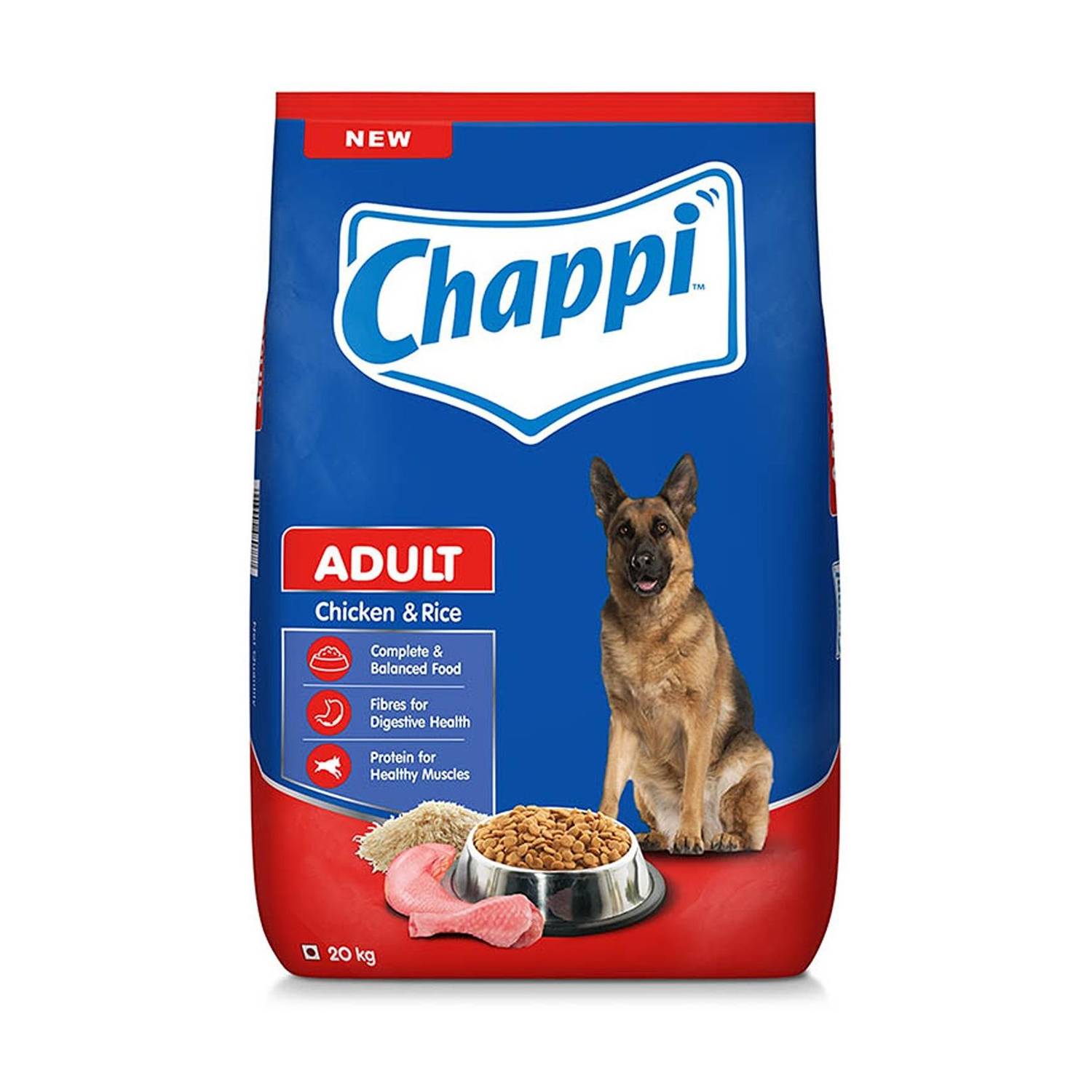 Chappi Complete and Balanced Chicken, Rice 20 kg Dry Adult Dog Food