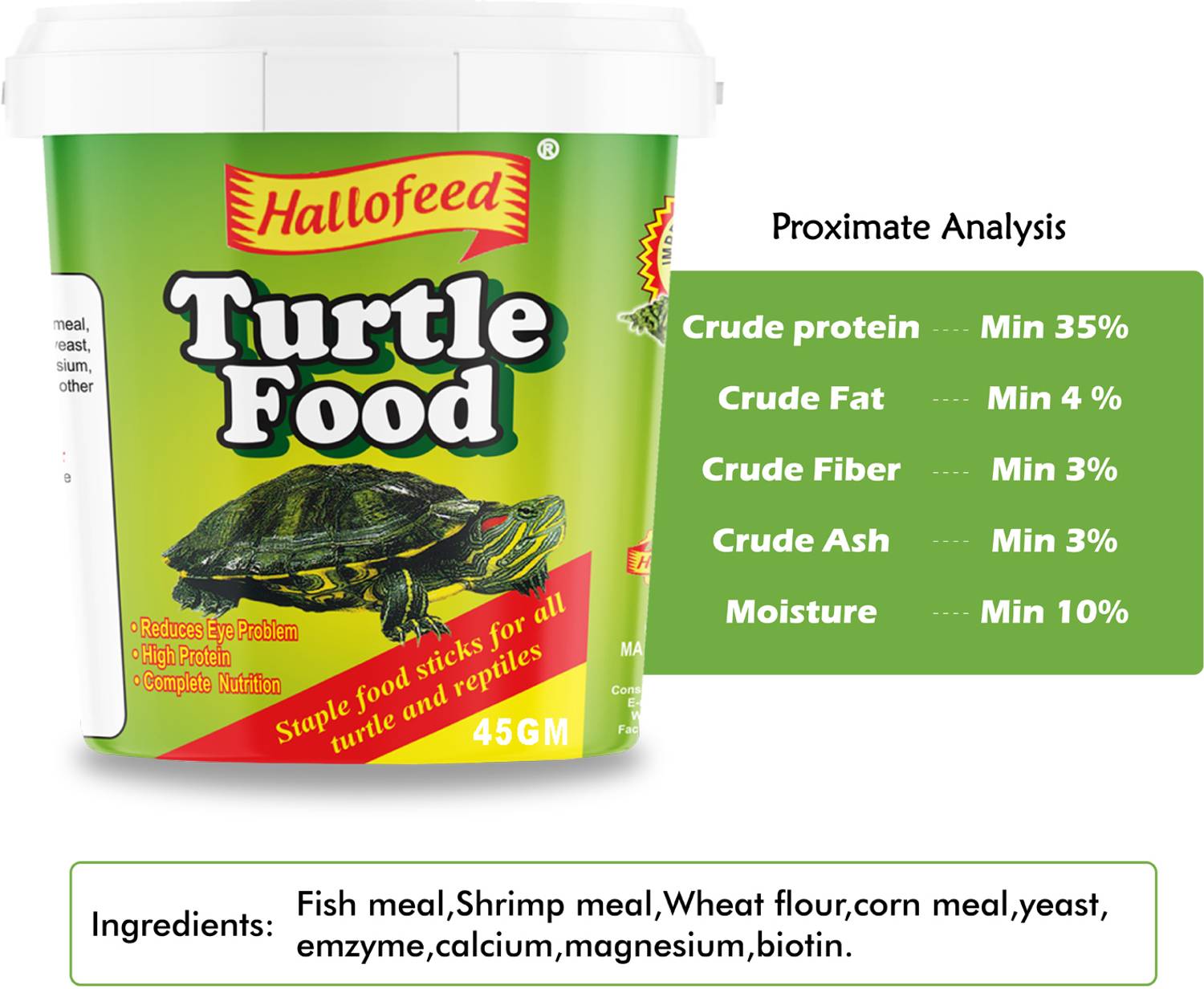 Hallofeed Turtle Food, 500gm - Image 2