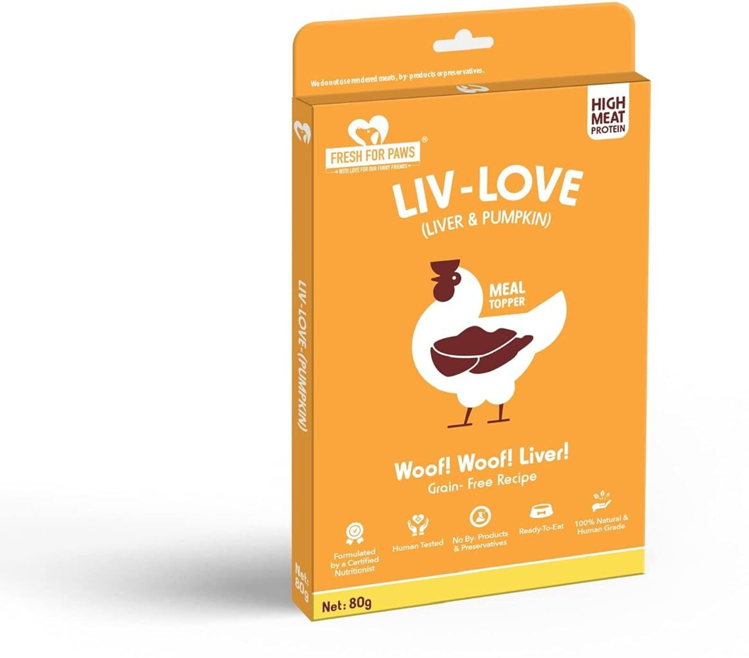 Image of FRESH FOR PAWS Fresh For Paws Liv Love Pumpkin Dog Food Topper - 80g Vegetable 0.08 kg Wet Adult Dog Food