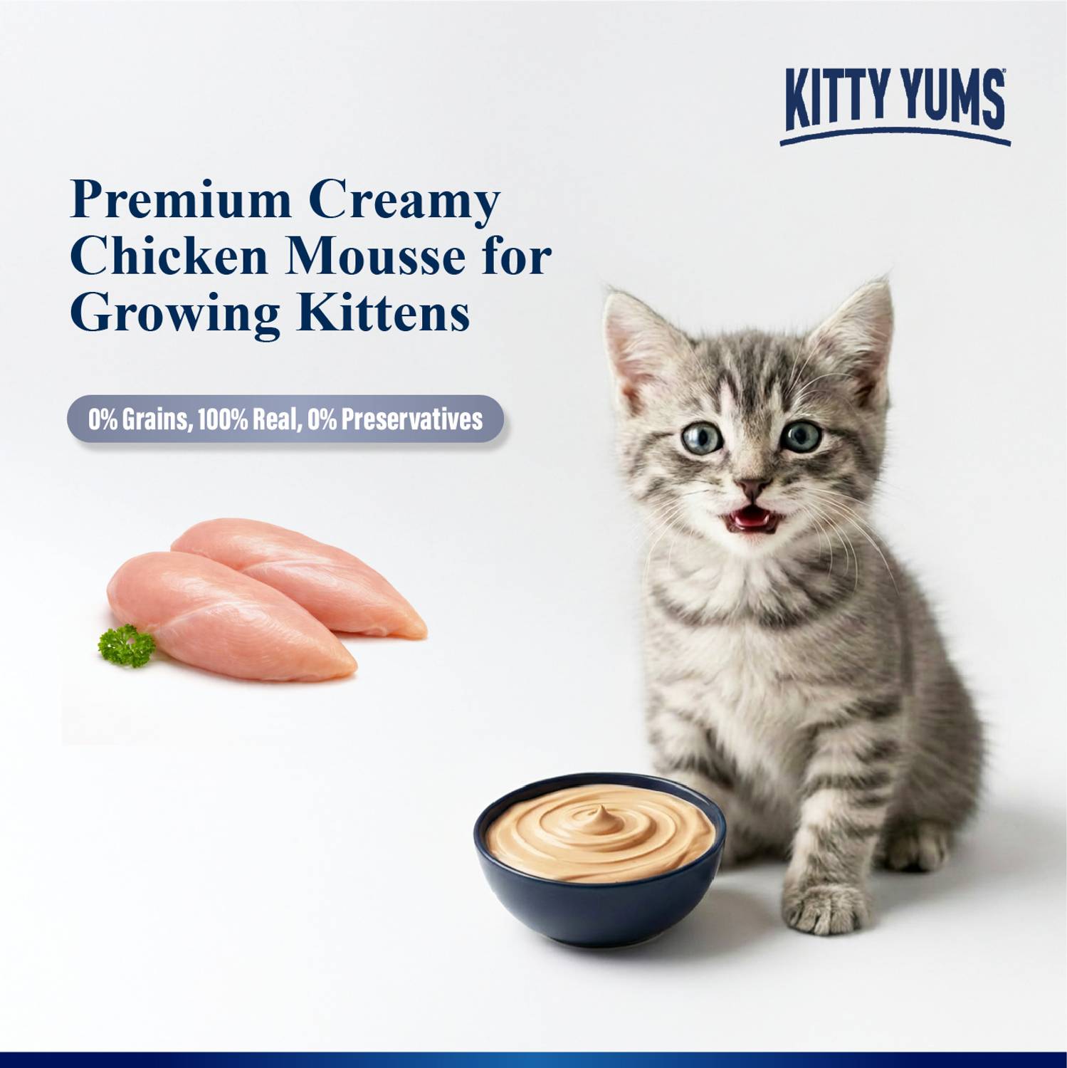 Kitty Yums Mousse Adult Cats Chicken Pack of 5 · 80 g (400 g total) - Image 5
