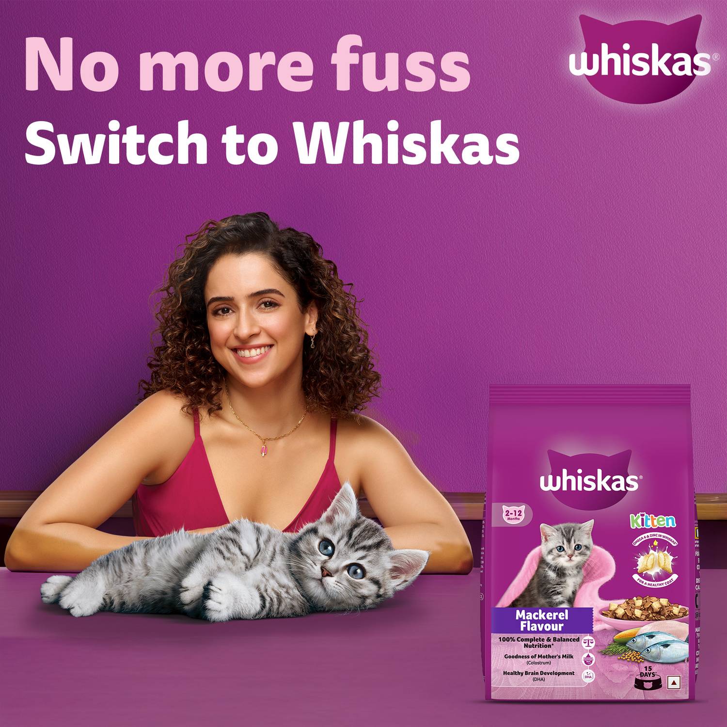 Whiskas Mackerel 3 kg Dry Kitten Food - Image 2