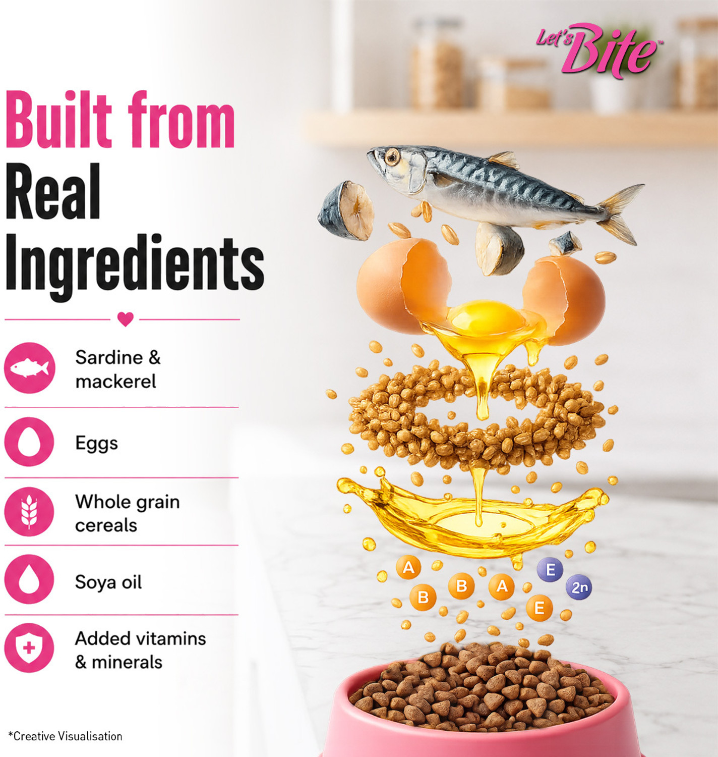 Image of Let's bite (Buy 1 Get 1 Free) Active Ocean Fish 800 g (2x400 g) Dry Young Cat Food