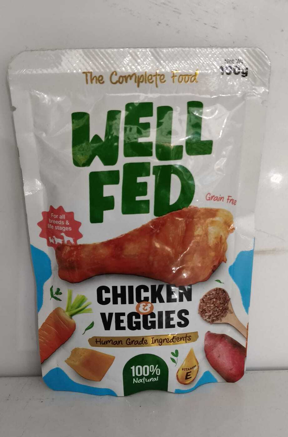 Image of WELL FED 2026 Chicken, Vegetable 0.1 kg Wet Adult Dog Food