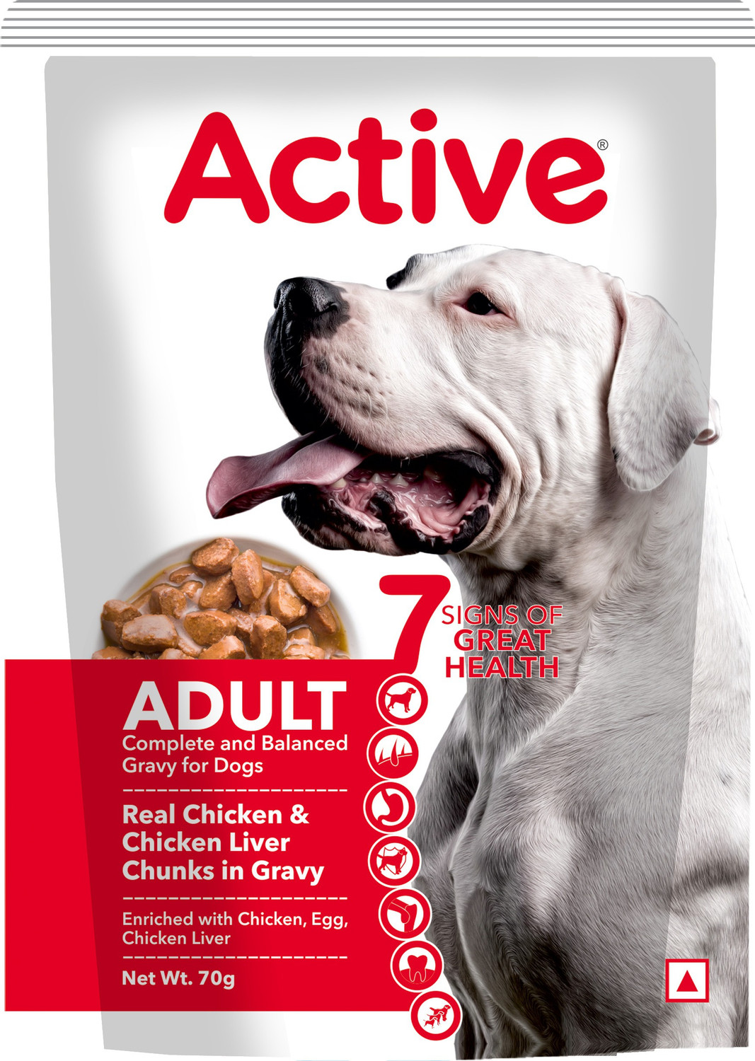 Image of Active Gravy (16X 70g ) Chicken Liver Chunks and Real Chicken 1.12 kg (8x0.14 kg) Wet Adult Dog Food