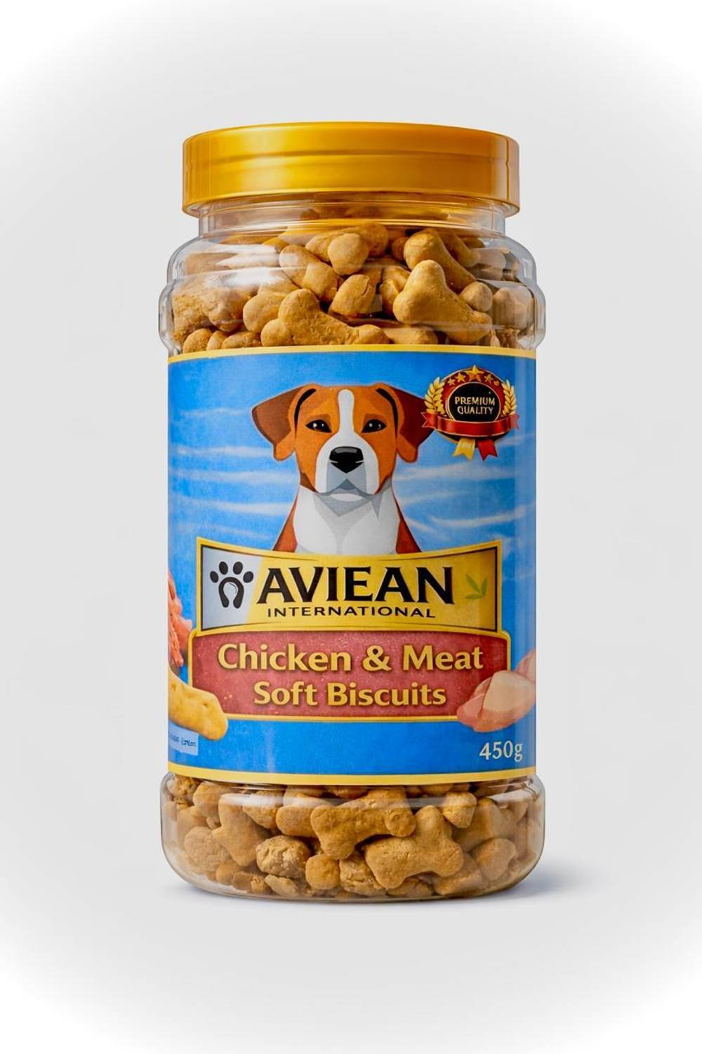 Aviean International 1 Jar Puppy Dog Biscuits Pack Of 1 (500) 0.5 Kg Chicken Flavour Biscuits Chicken, Mutton, Egg Dog Treat