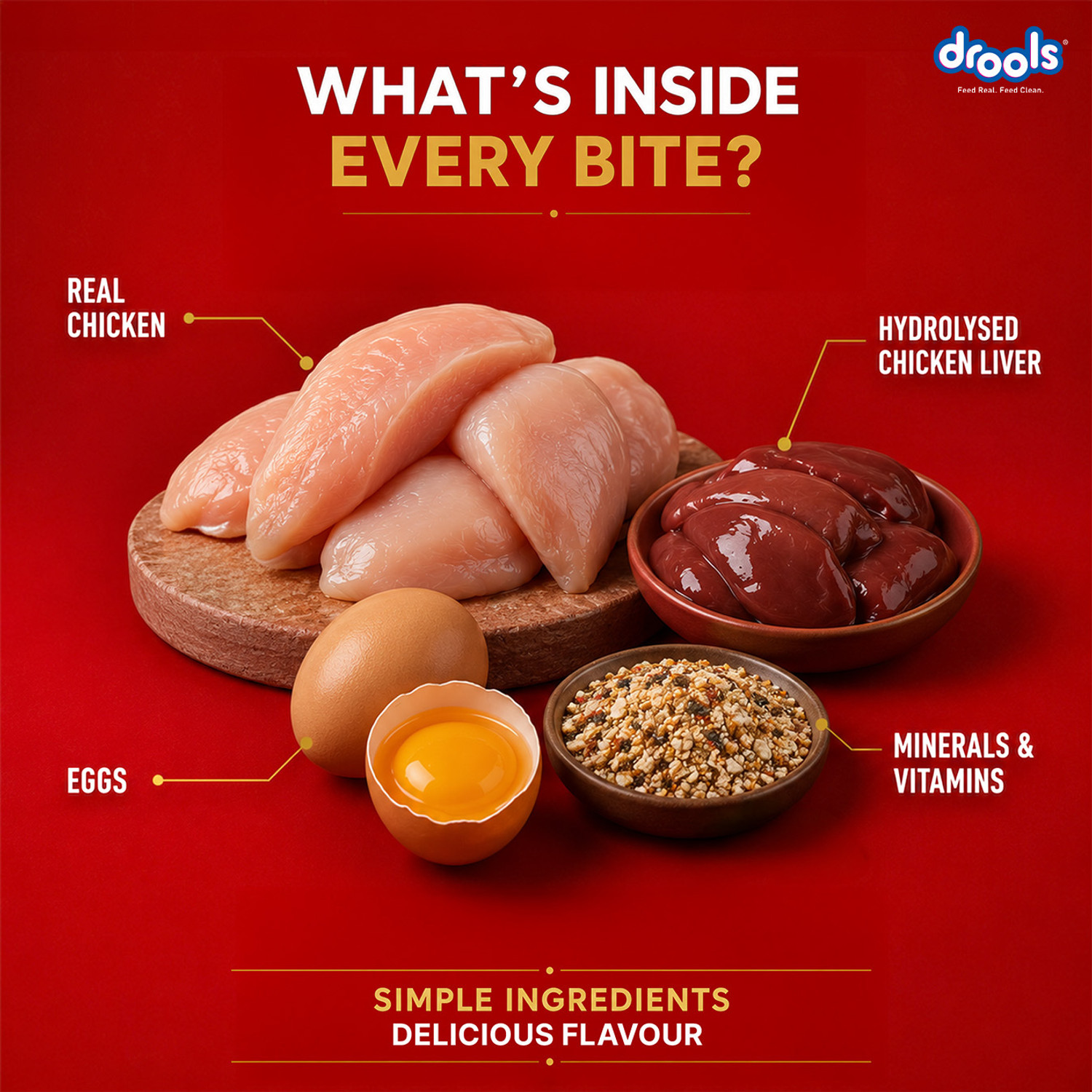 Image of Drools Chicken Liver and Real Chicken 4.5 kg (30x0.15 kg) Wet Adult Dog Food