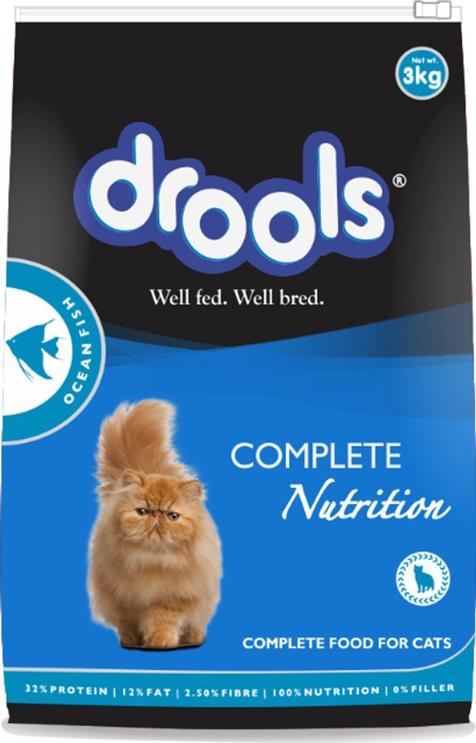 Image of Drools Complete Nutrition adult ocean Fish 3 kg Dry Adult Cat Food