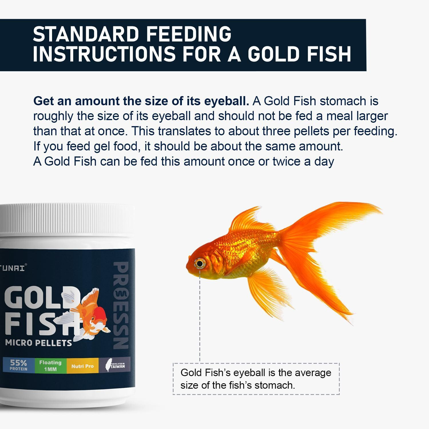 Image of TUNAI Gold Fish Micro Pellets 55% Protein Sea Food 0.1 kg Dry Adult, New Born, Senior, Young Fish Food
