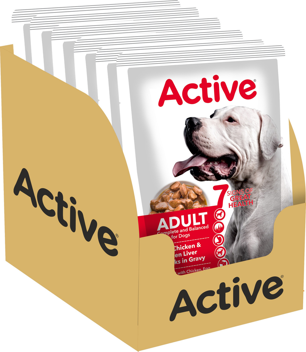 Image of Active Gravy (16X 70g ) Chicken Liver Chunks and Real Chicken 1.12 kg (8x0.14 kg) Wet Adult Dog Food