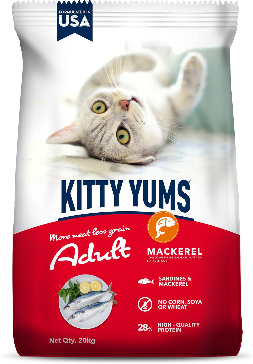 Kitty Yums Real Mackeral 20 kg Dry Adult Cat Food