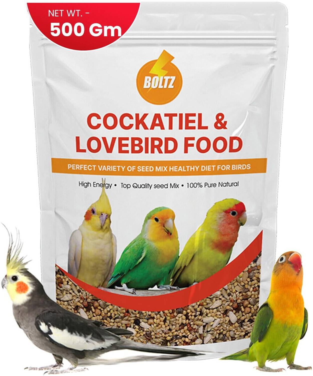 BOLTZ Adult Bird Food for Cockatiel & Lovebirds Mix Seeds 500g Dry Adult Bird Food 0.5 kg Dry New Born Bird Food