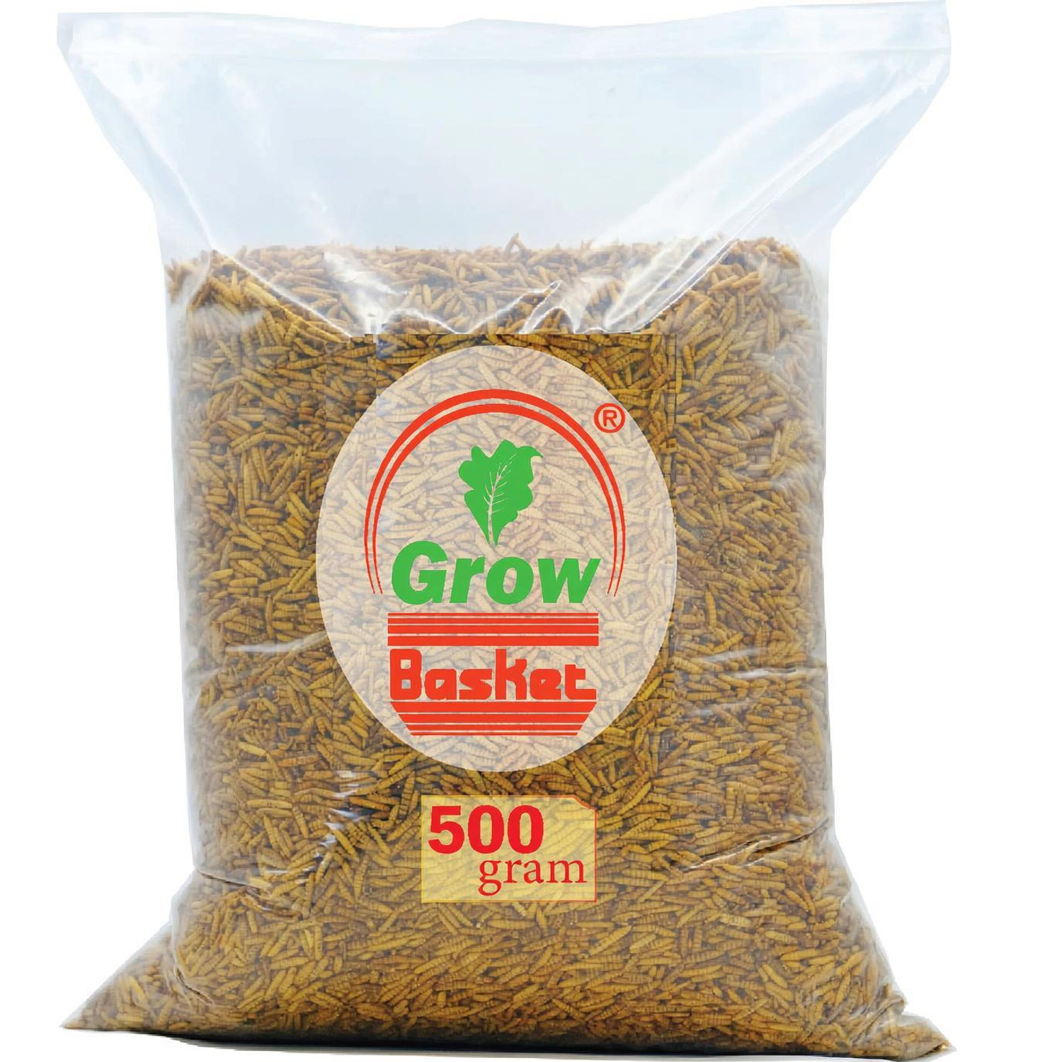 Image of Grow Basket Dried Black Soldier Fly Larvae 100% Natural Dried Premium Aquarium Fish Food Fish Fish Chew (0.5 kg, Pack of 1)