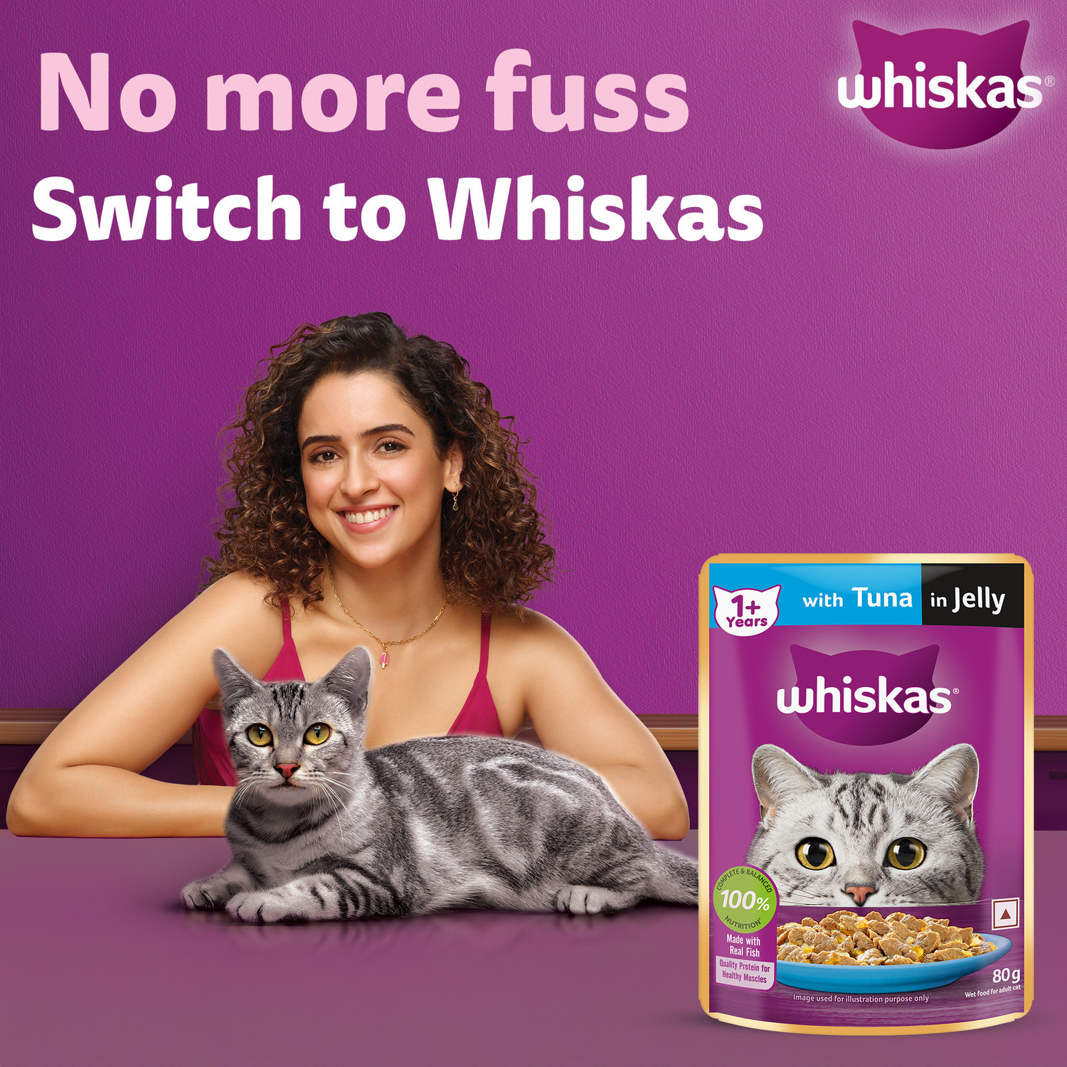 Image of Whiskas (1+ Years) Tuna 4.48 kg (56x0.08 kg) Wet Adult Cat Food