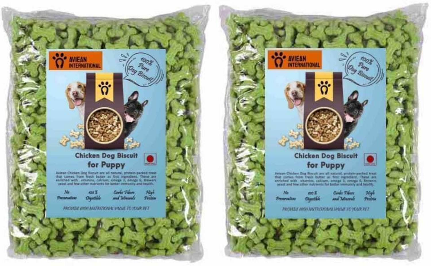 Aviean International 1.4Kg Dog Biscuit (0.7Kg+0.7Kg) Veg Biscuits Oats Flavor Dog Treat With Calcium Oats 2 kg Dry All Life Stages Dog Food