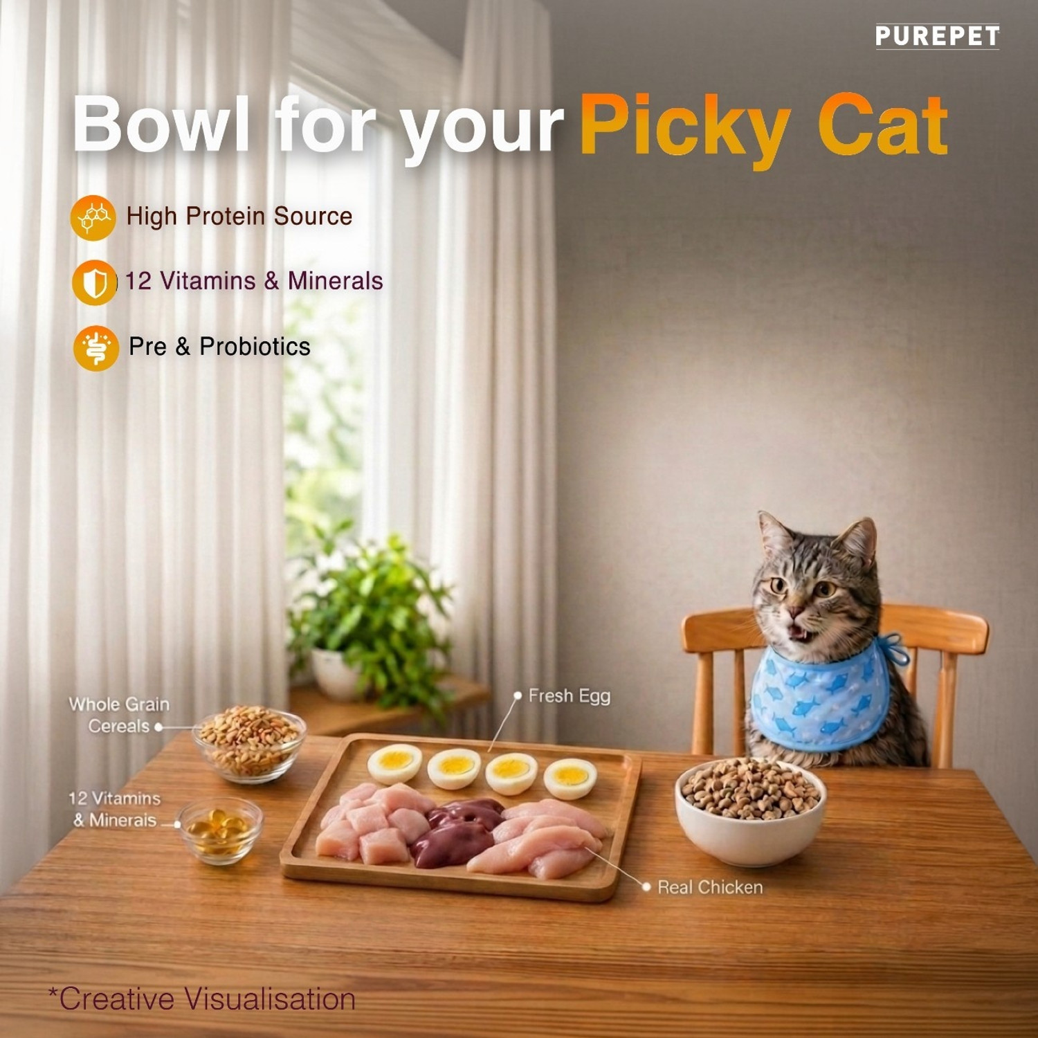 Image of Purepet Real Chicken 7 kg Dry Adult Cat Food