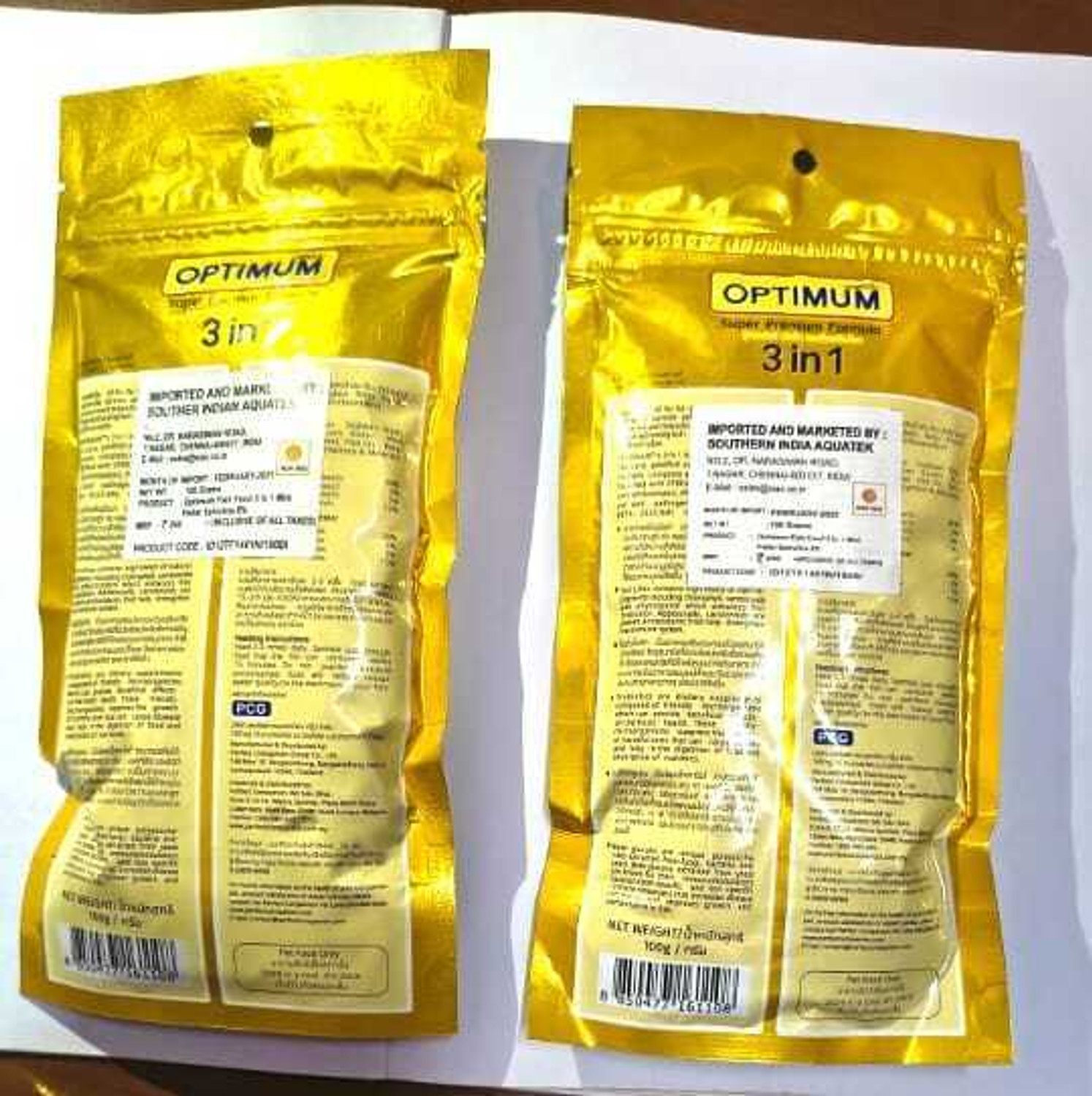 Image of OPTIMUM- OPTIMUM 3 IN 1 (100g)*2 Cod 0.2 kg (2x0.1 kg) Dry Adult Fish Food