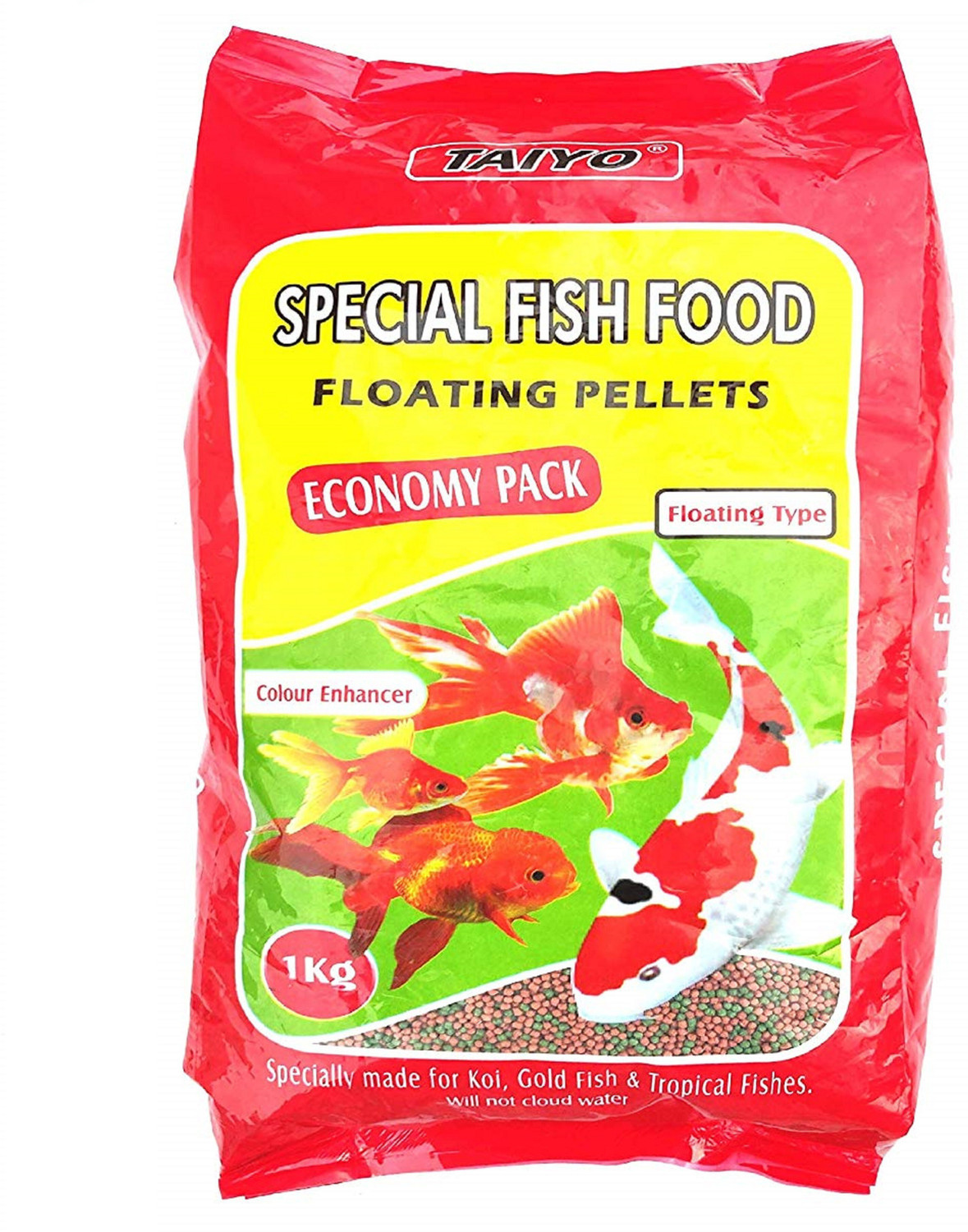 Image of TAIYO 1 kg (1.2mm) Special fish food economic pack Fish 1 kg Dry New Born Fish Food