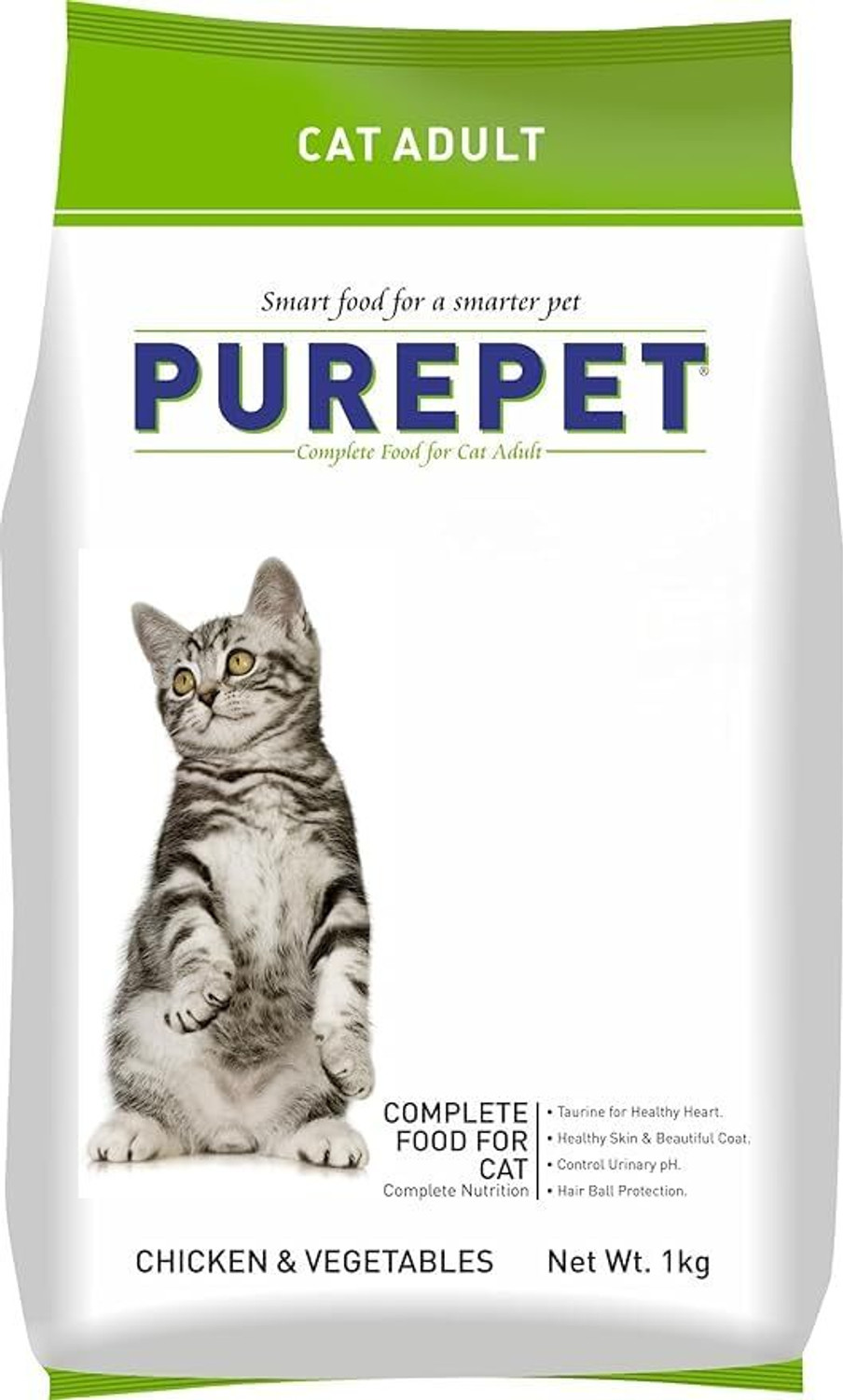 Image of Purepet Chicken & Vegetable 1 kg Dry Adult Cat Food