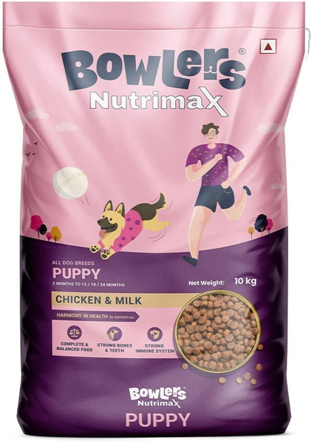 Image of Bowlers Nutrimax Dry Dog Food Puppy Chicken & Milk 10 Kg | Stronger and sharper puppies Chicken 10 kg Dry Adult Dog Food