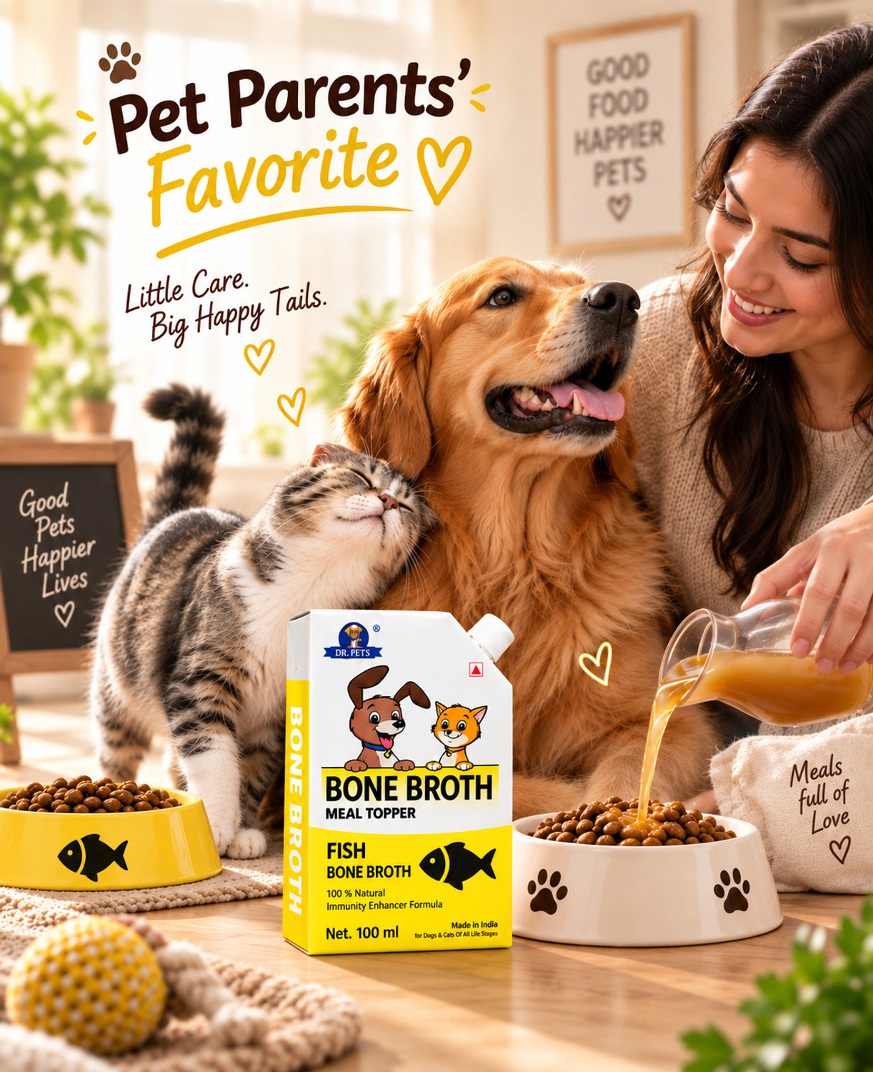 Image of Dr.pets Fish Bone Broth Gravy Food Meal Topper Wet Food for Dogs & Cats |100ml Fish 0.1 kg Wet All Life Stages Dog Food