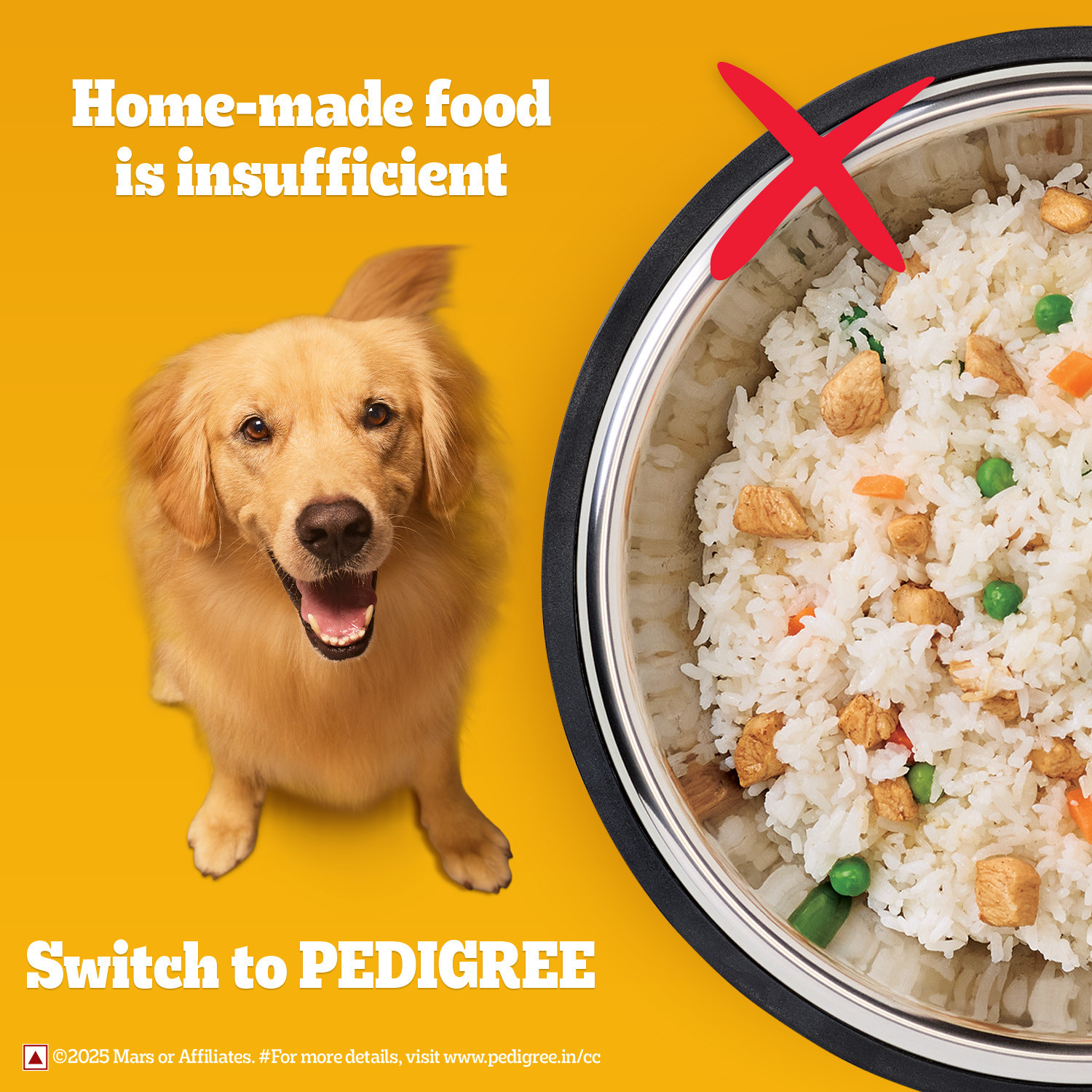 Image of PEDIGREE 100% Nutrition Meat, Rice 1.2 kg Dry Adult Dog Food