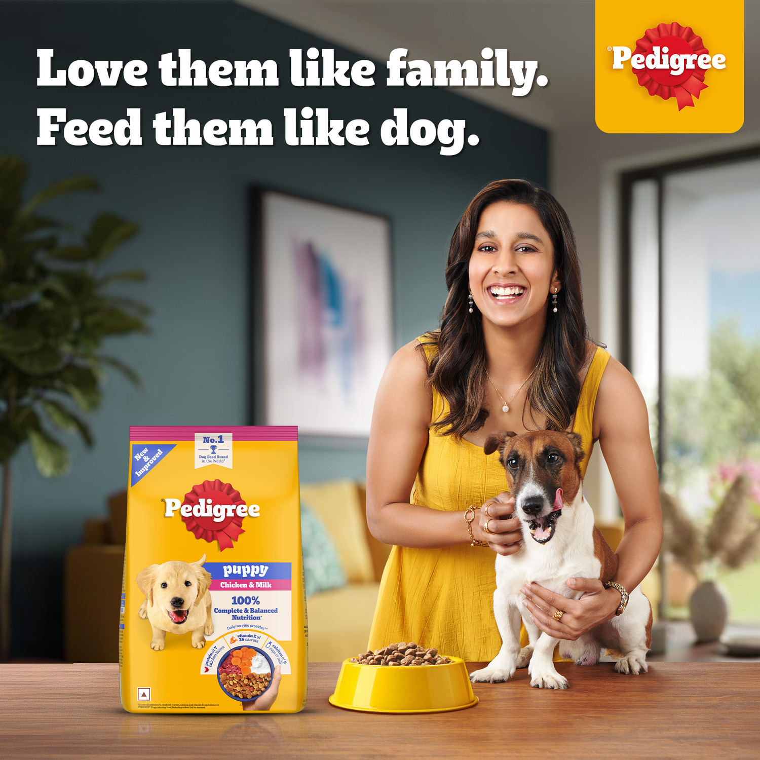 Image of PEDIGREE 100% Nutrition Chicken, Milk 15 kg Dry Young Puppy Food