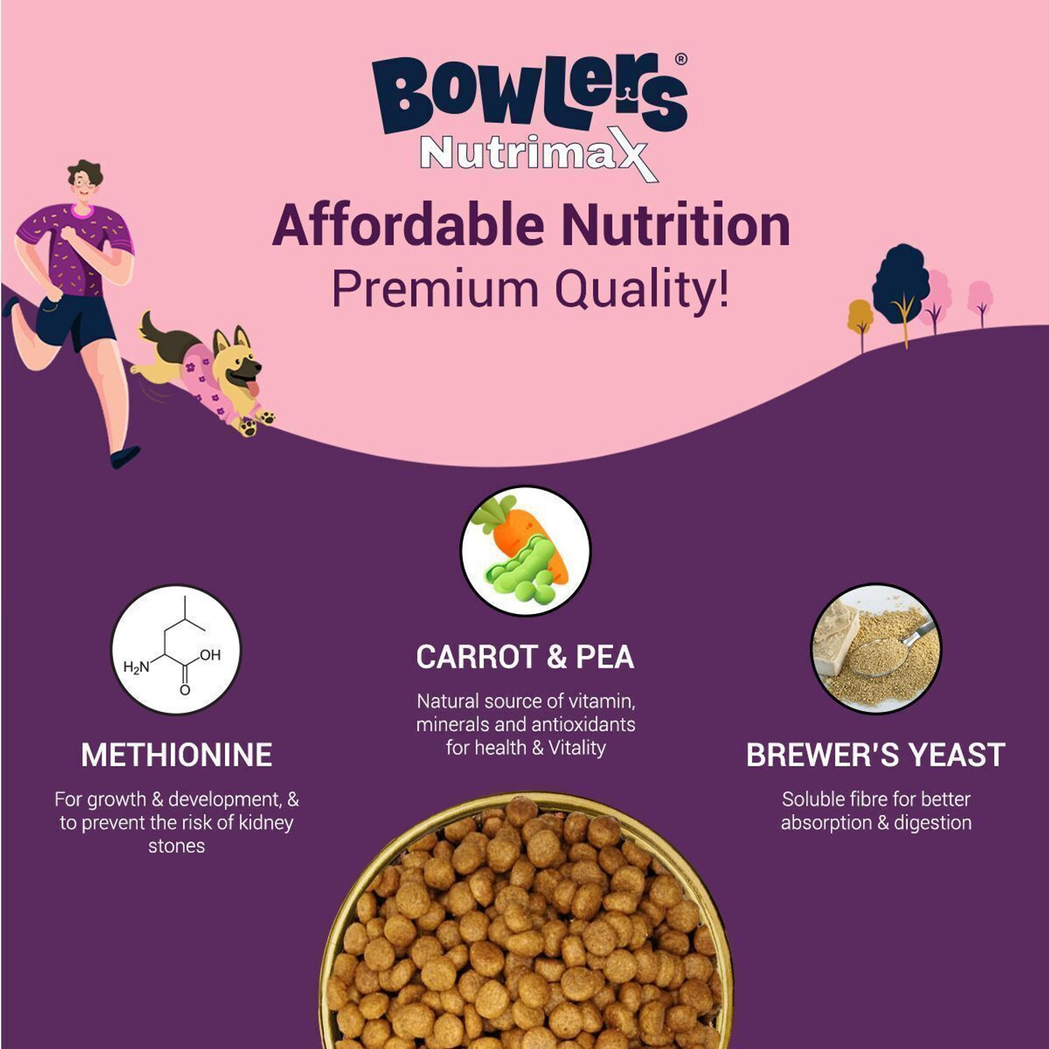 Image of Bowlers Nutrimax Dry Dog Food Puppy Chicken & Milk 10 Kg | Stronger and sharper puppies Chicken 10 kg Dry Adult Dog Food