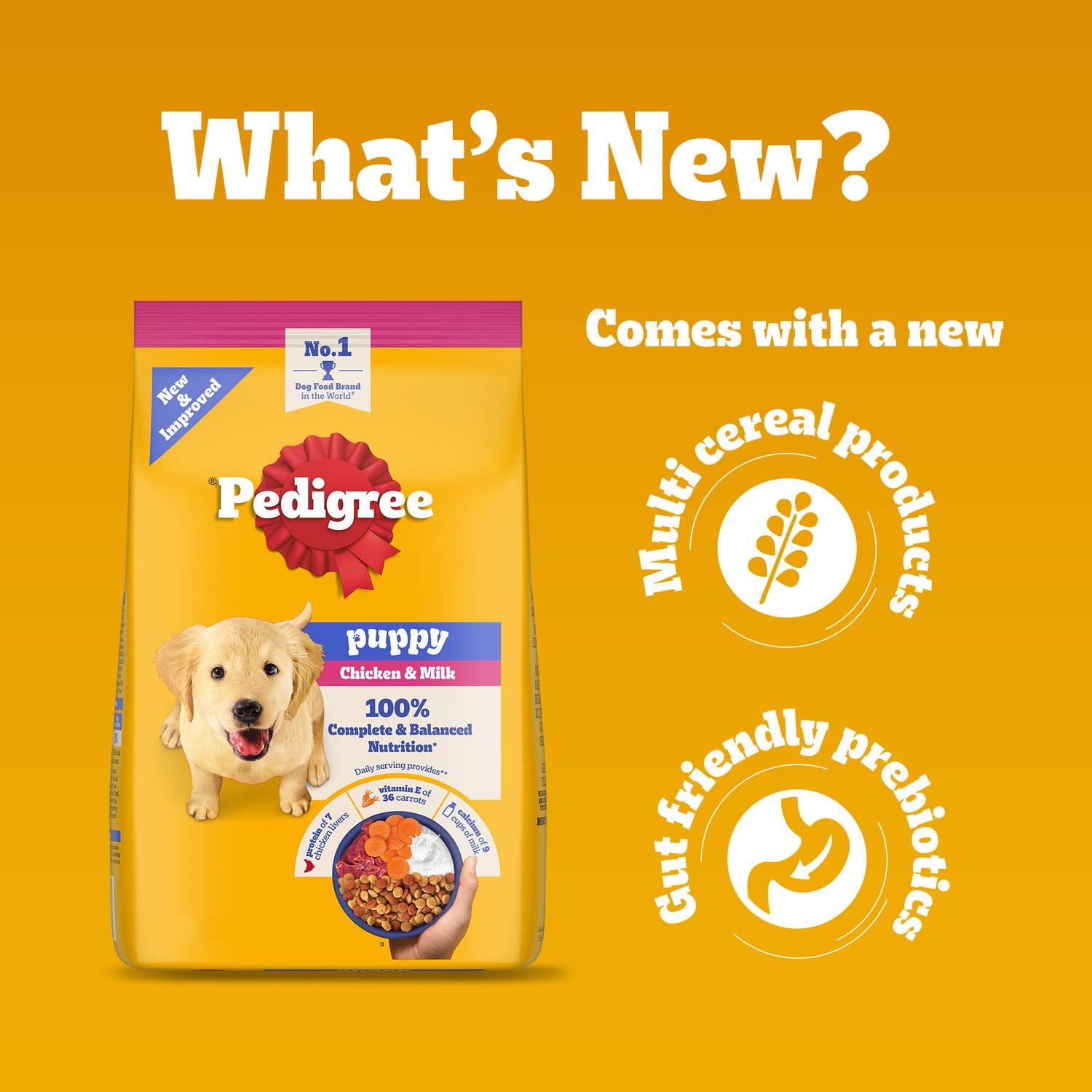 Pedigree 100% Nutrition Chicken, Milk 3 kg Dry Puppy Food - Image 2
