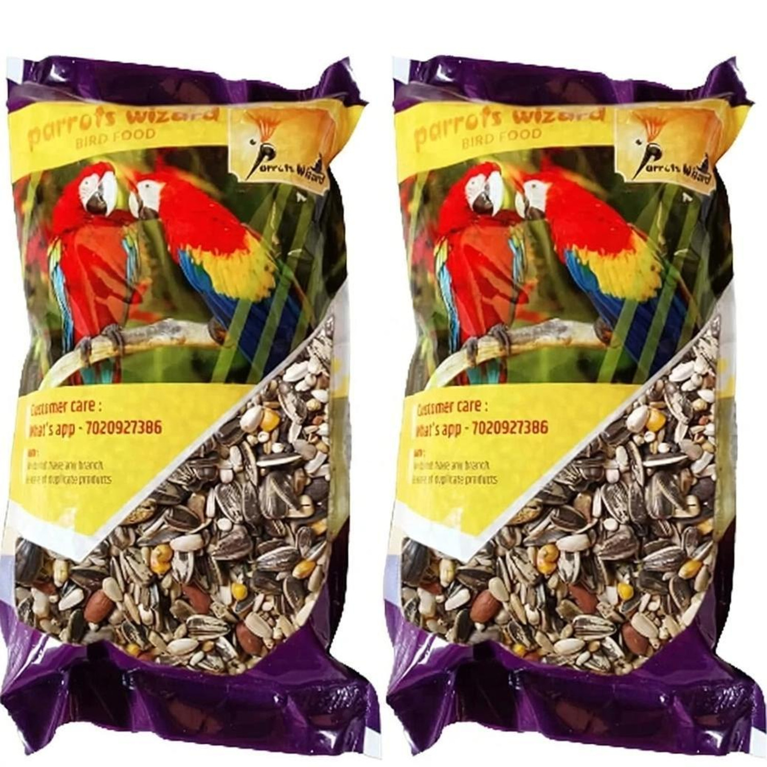 Image of Parrots Wizard Big Parrot Food 32 Types of Seed Mix 0.9 kg (2x0.45 kg) Dry Adult Bird Food