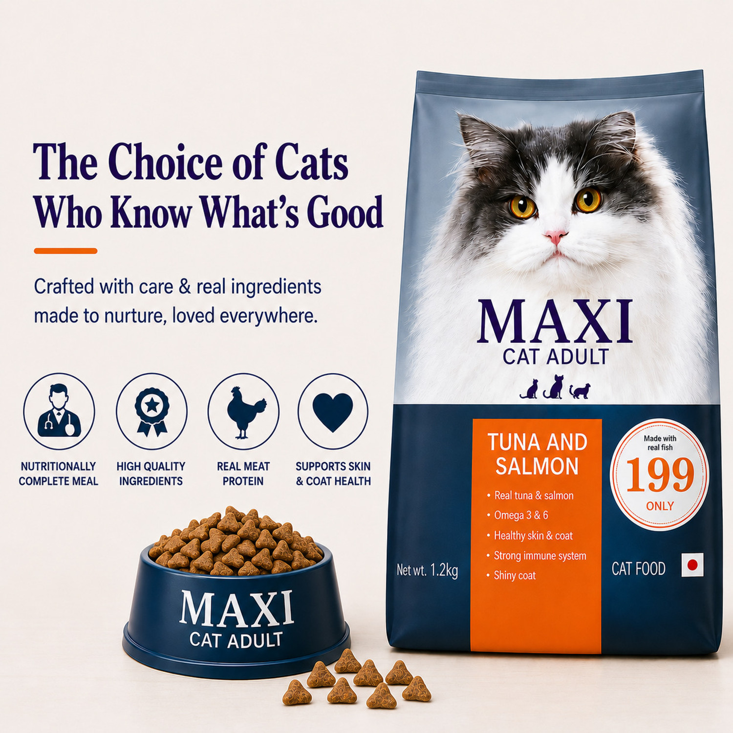 Image of Maxi Tuna and Salmon 1.2 kg Dry Adult Cat Food