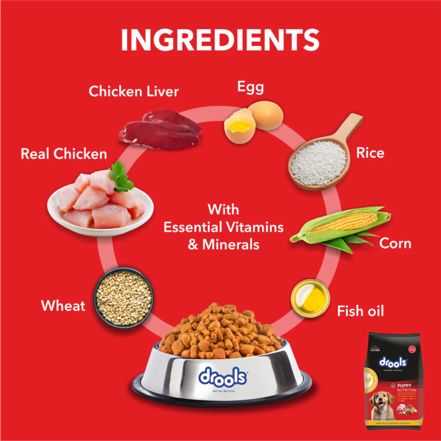 Image of Drools Dry Food for Puppies - Chicken and Egg 20Kg Chicken 20 kg Dry Young Dog Food