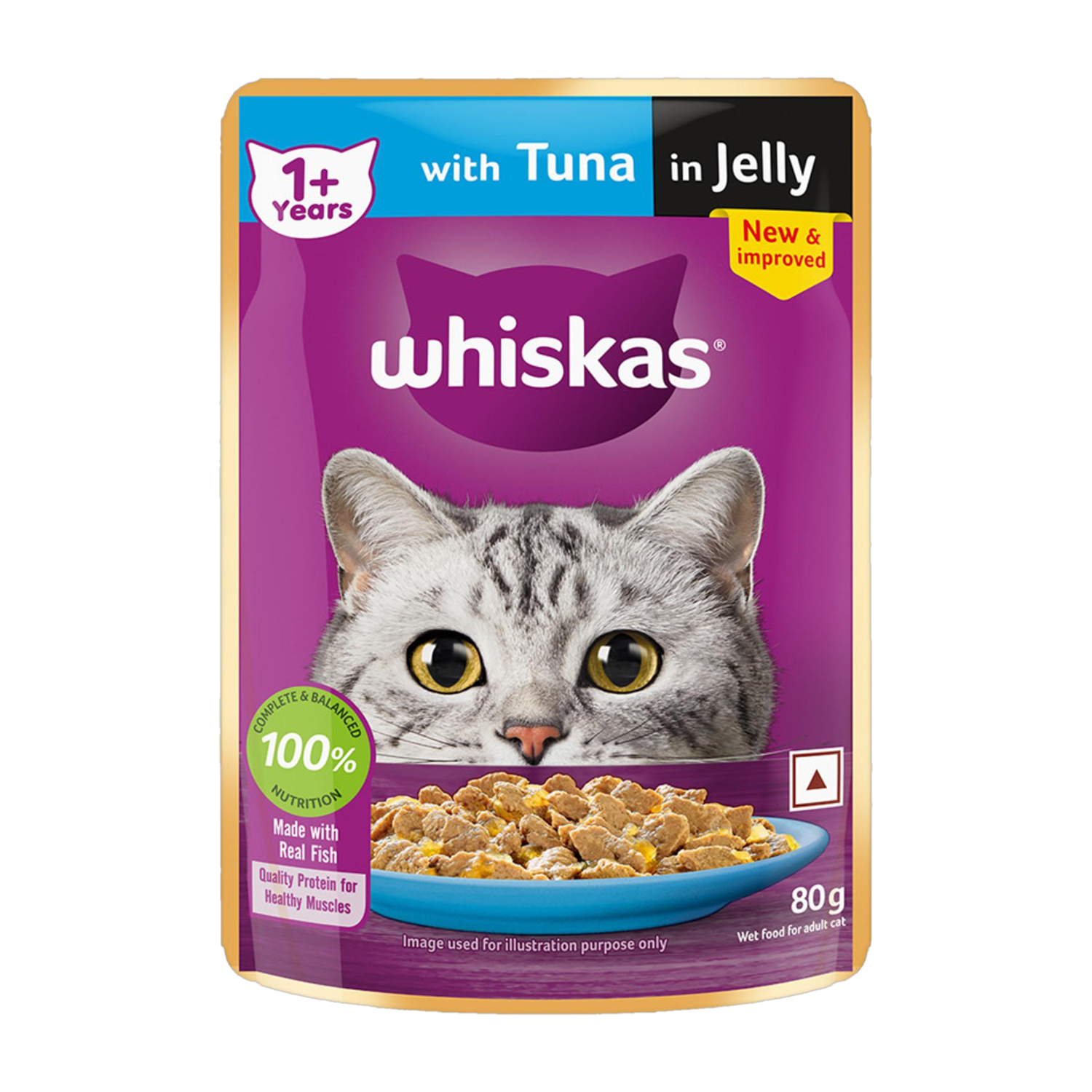 Image of Whiskas (1+ Years) Tuna 80 g Wet Adult Cat Food