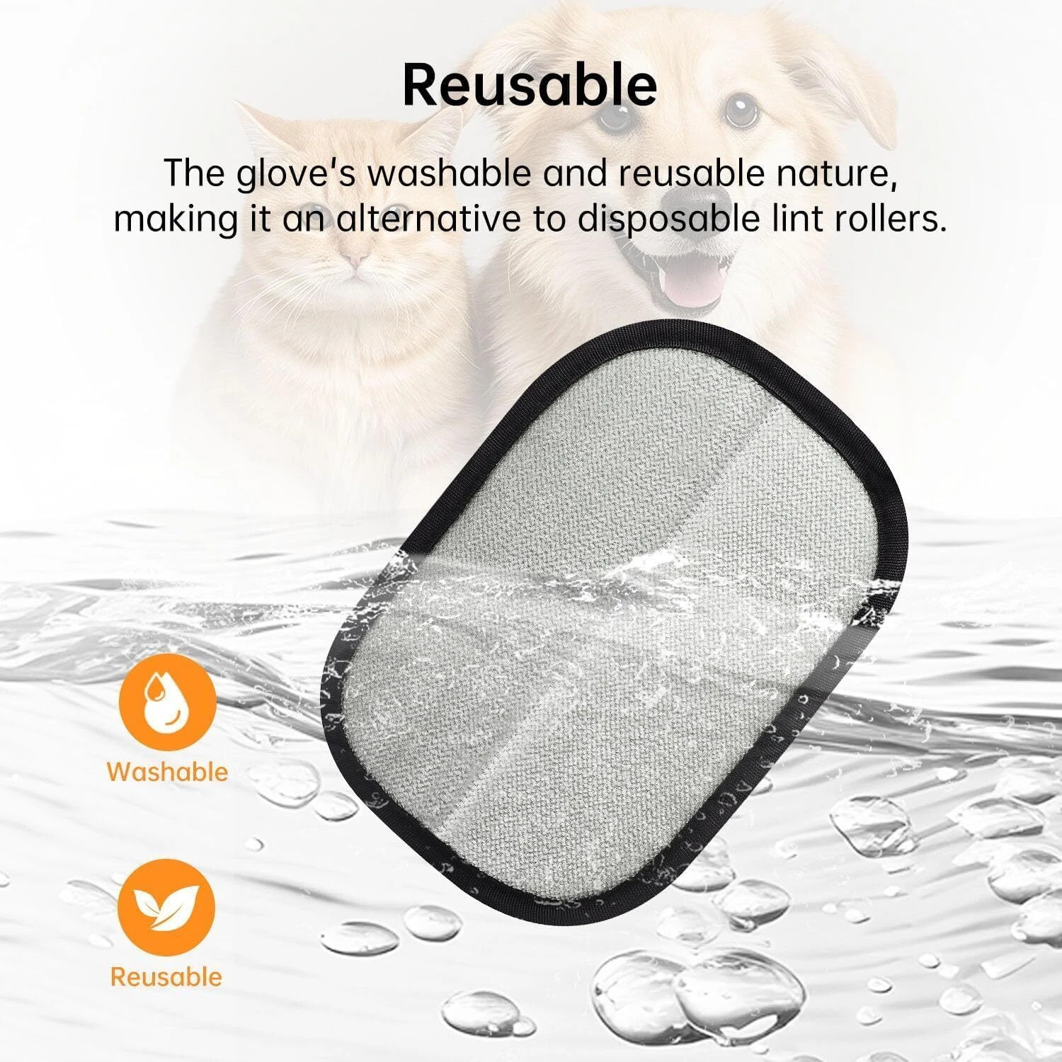 Image of SEVENSPACE Pet Hair Remover Gloves for Dog Cat Hair on Clothes, Sofa, Carpet, Car Grooming Gloves for Dog & Cat