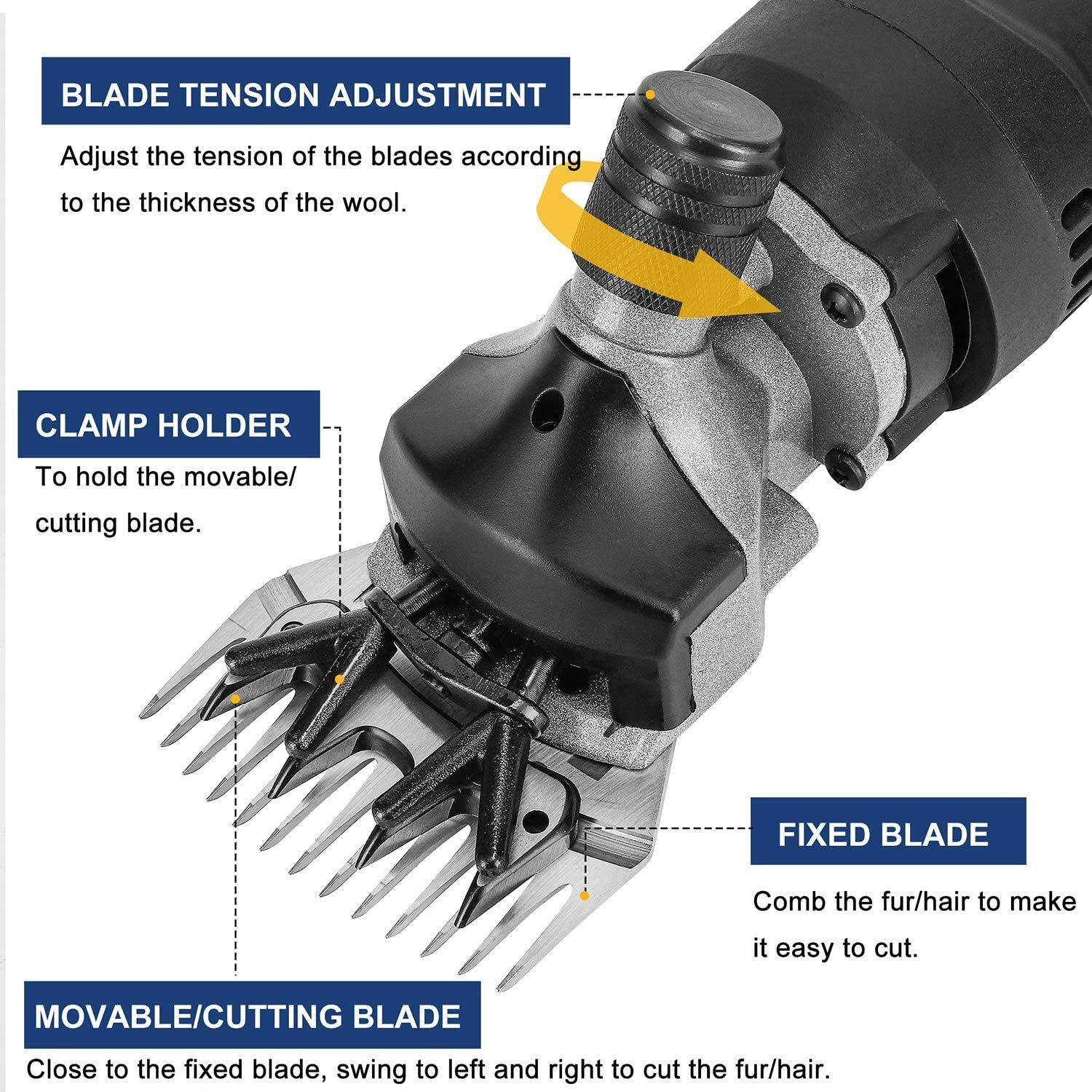 MeShear 1200W Goat/Horse/Sheep hair cutting machine Black Pet Hair Trimmer - Image 4