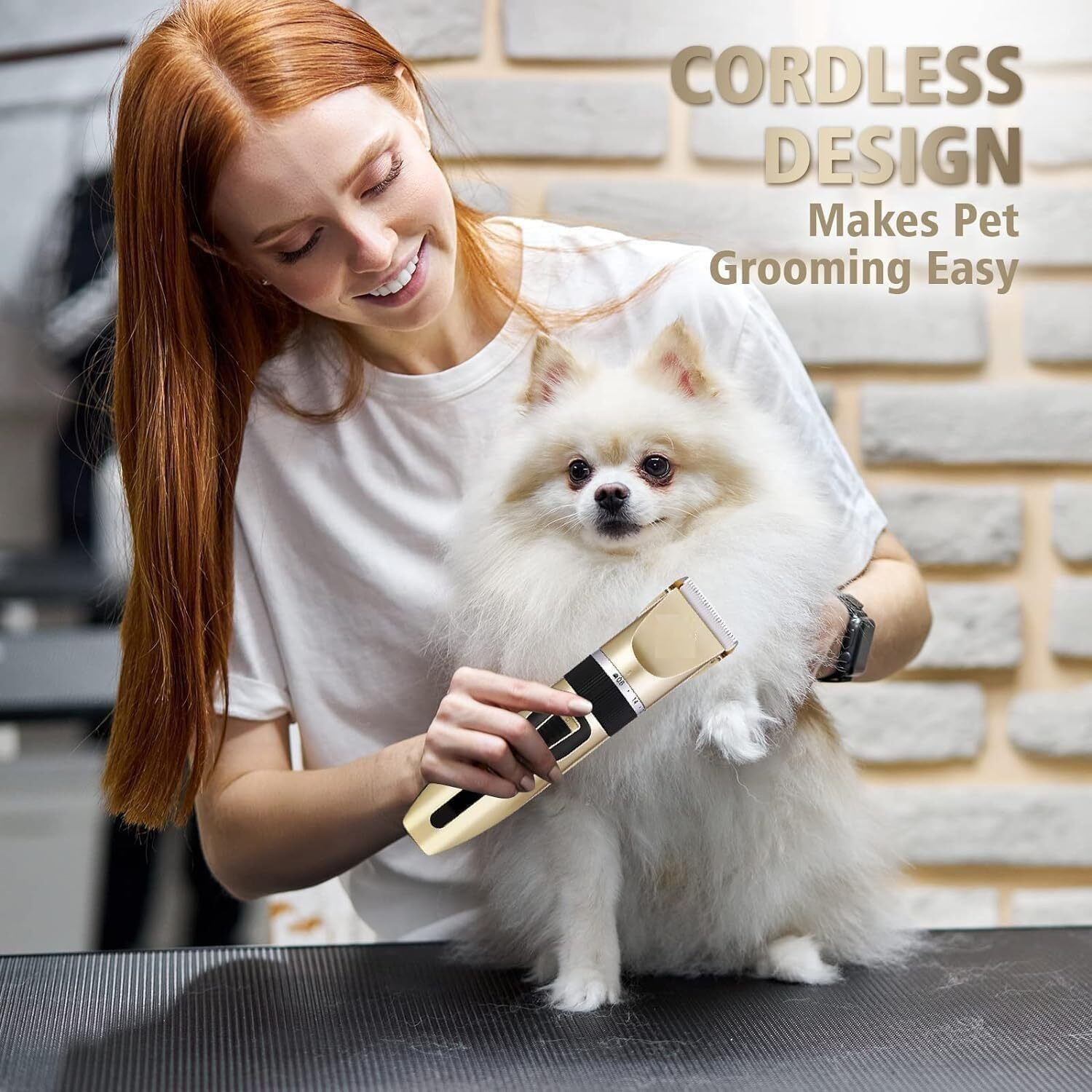 Image of SMARTHUBSTORE Pet Grooming Kit Clippers Low Noise Quiet Rechargeable Cordless Dog Trimmer Gold Multicolor Pet Hair Trimmer