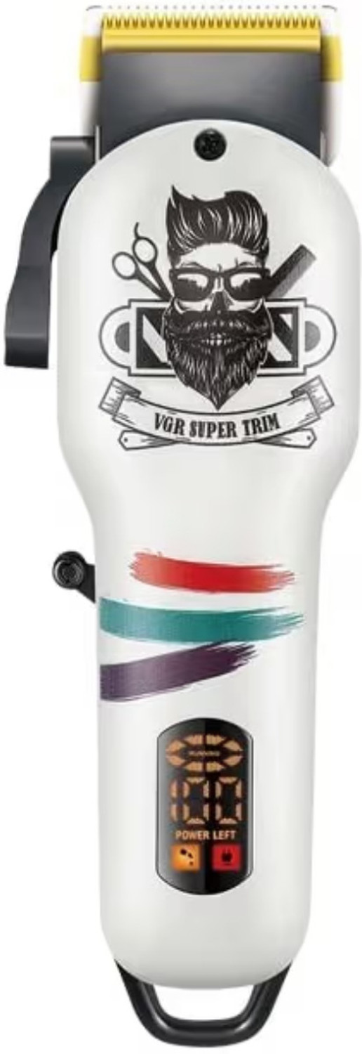 Image of VGR V-699 Salon Series Professional Digital Display Battery 200mAh (White or Black) Black, White Pet Hair Trimmer