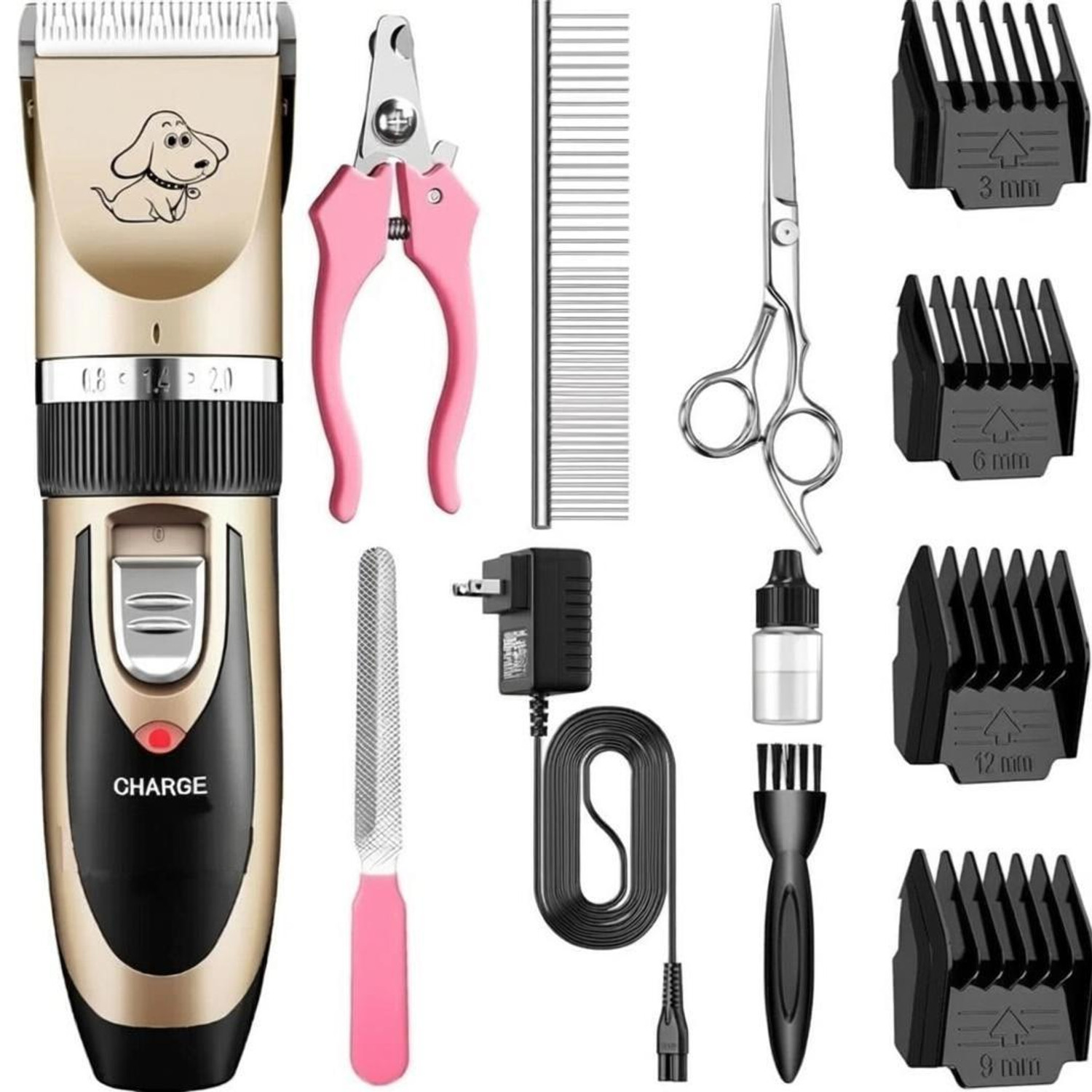zetazio pet hair trimmer dogs & cats grooming machine, clippers silver, Gold, Black Pet Hair Trimmer