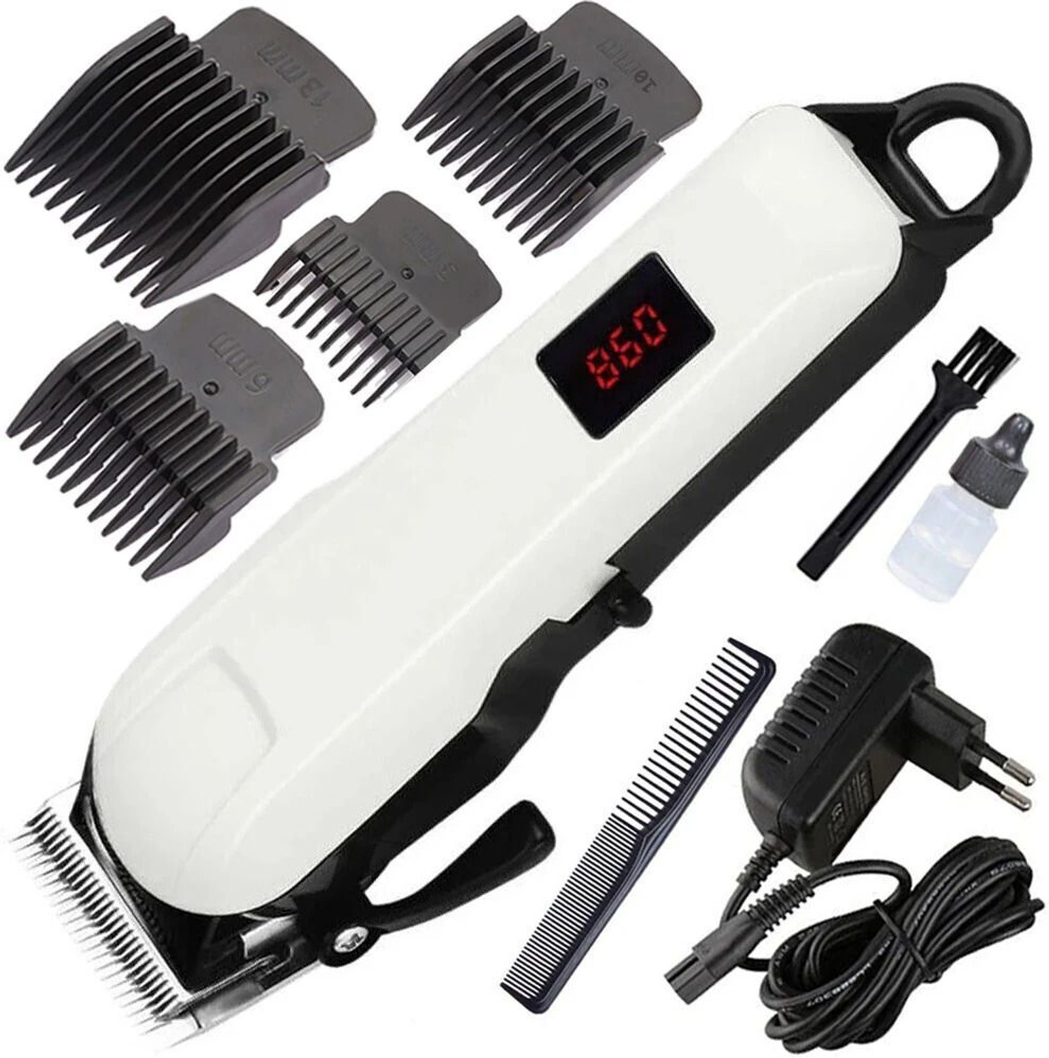 Image of KE MEY New Professional man cordless hair trimmer LED display hair clipper for man woman White Pet Hair Trimmer