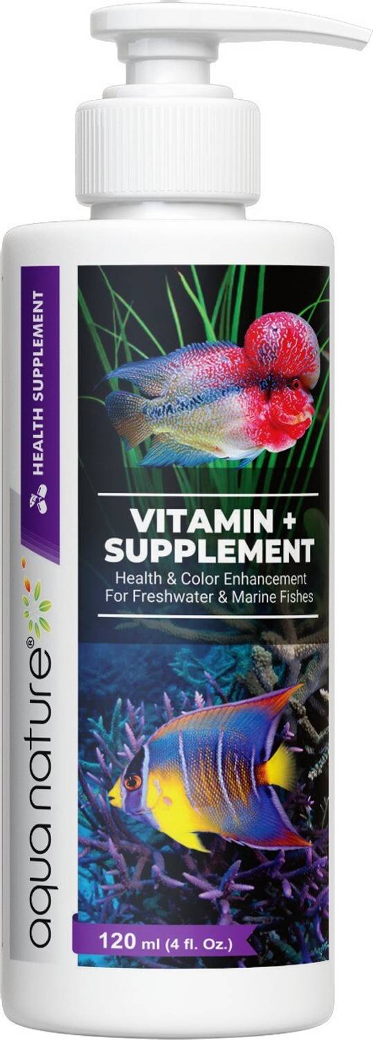 Aquanature Vitamin+Supplement for Health & Colour Enhancement 120ml Pet Health Supplements