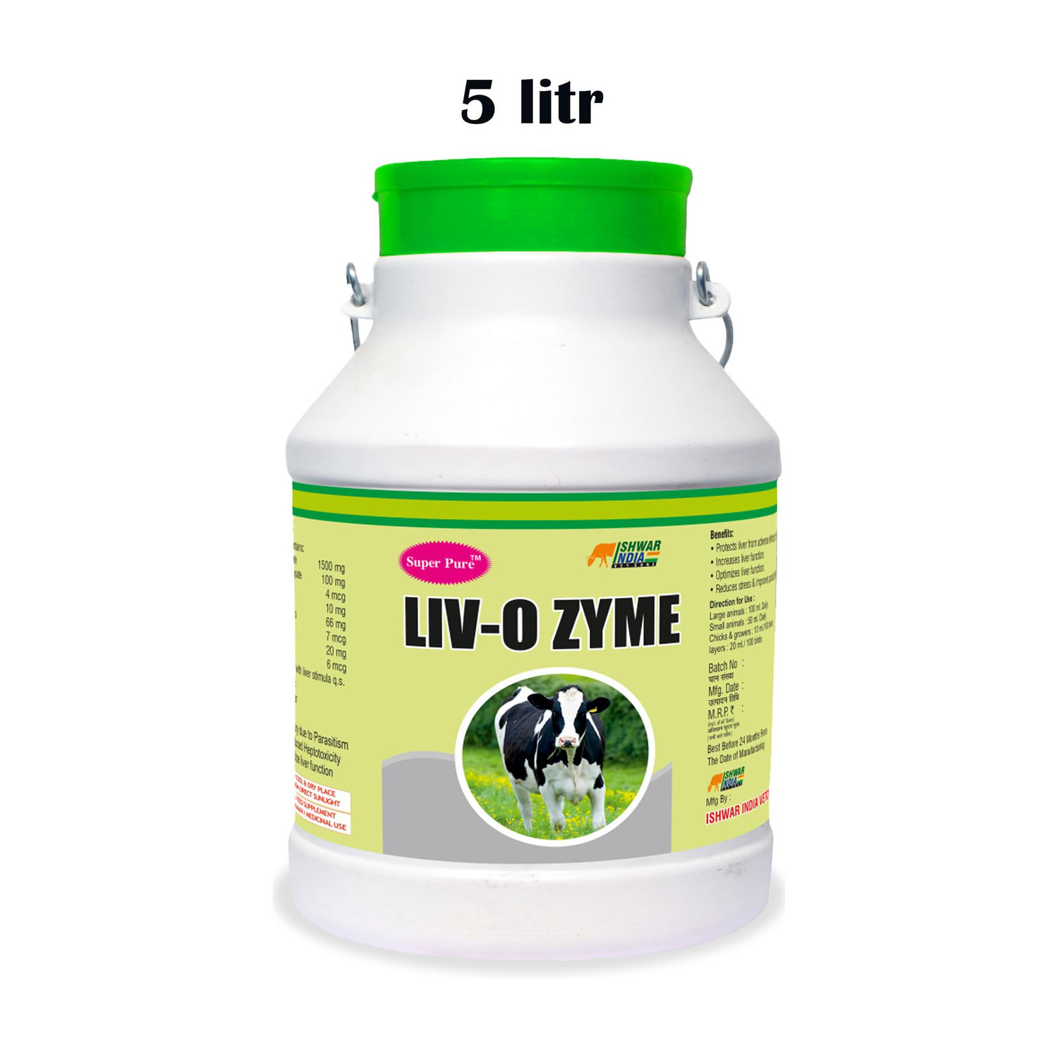Super Pure LIV-O Zyme | Ayurvedic Liver Tonic & Digestive Enzyme Syrup for Cows, Goats Pet Health Supplements