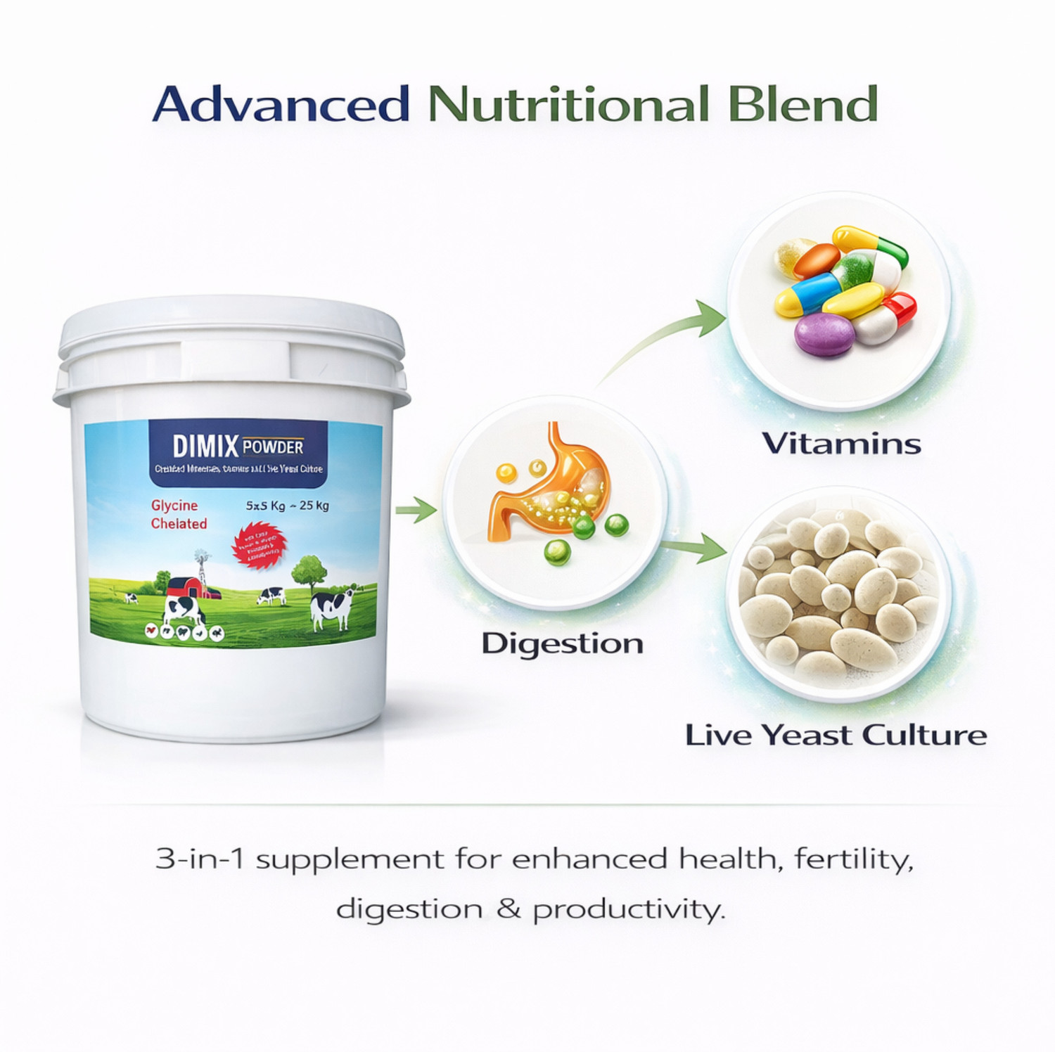 Image of Deeligent Biotech Dimix Mineral Mixture Powder Bucket Pack | Essential Minerals for Buffalo Pet Health Supplements