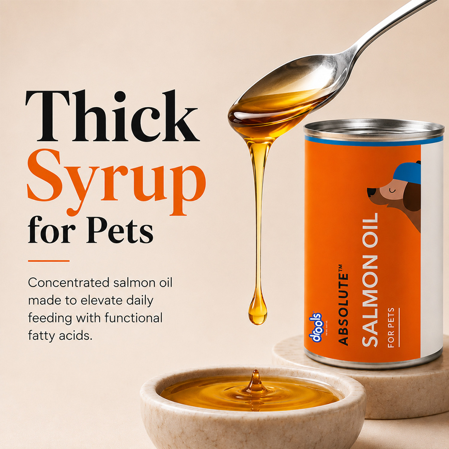 Image of Drools Salmon Oil Syrup Pet Health Supplements