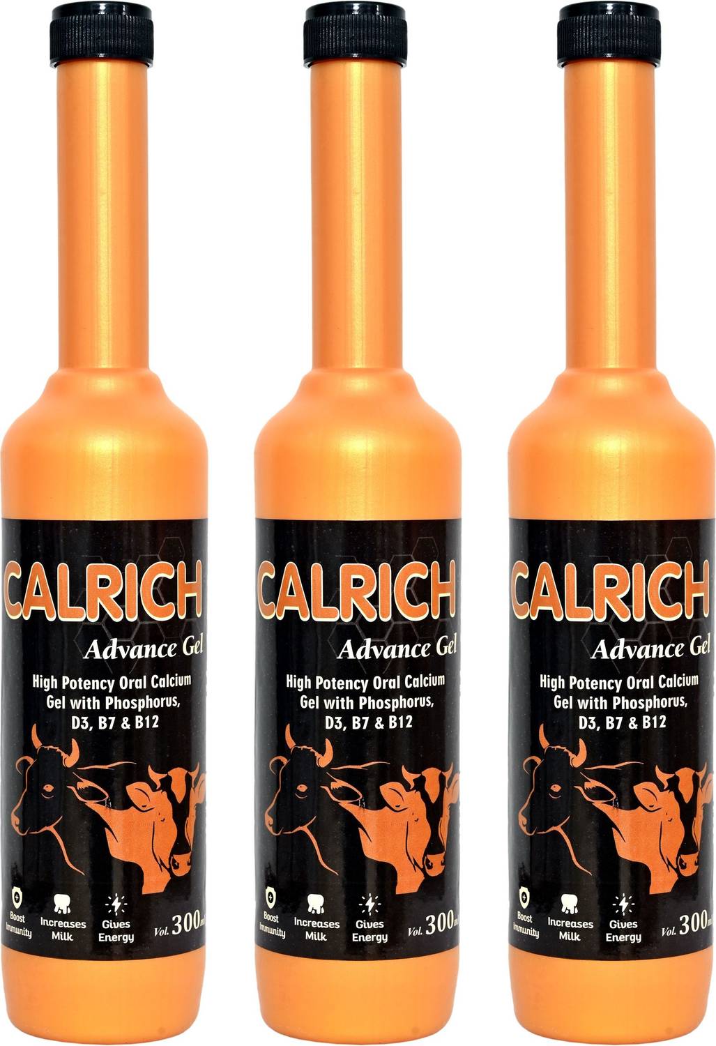 calrich ADVANCE ORAL CALCIUM Gel Pack of 3 PCS for Cows & Buffalos Pet Health Supplements