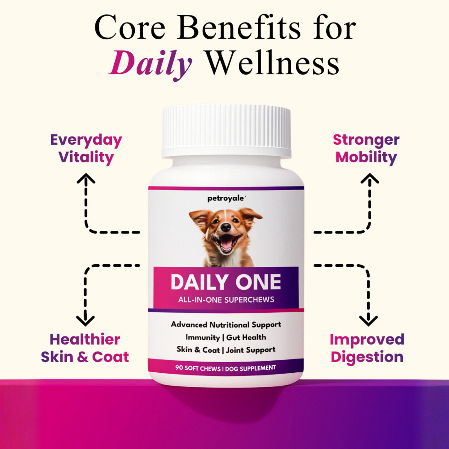 Image of Petroyale Daily One Supplement for Dogs - Multivitamin - Hip & Joint, Skin & Coat, Pet Health Supplements