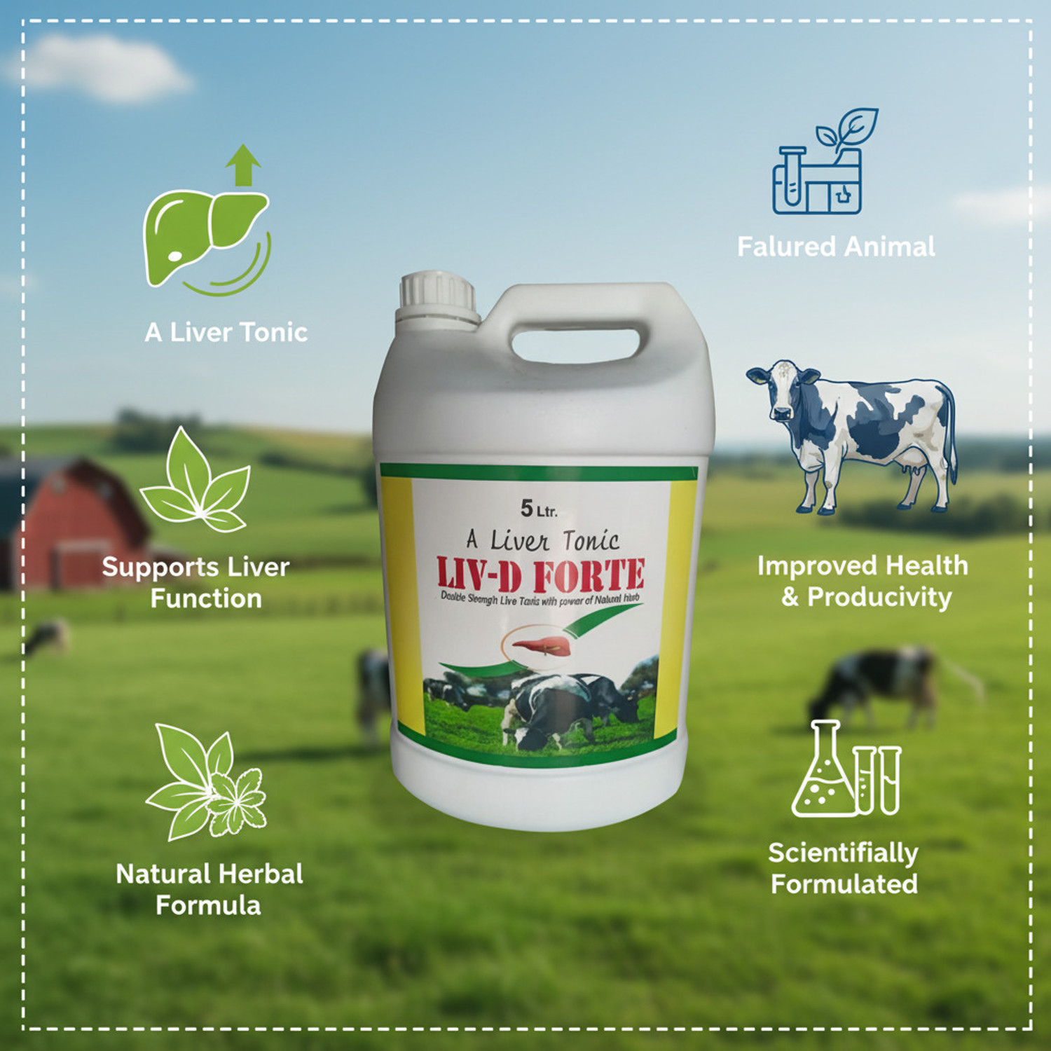 Image of Deeligent Biotech LIV D Forte Liver Tonic for Pets | Boosts Appetite & Digestion | Detox Formula Pet Health Supplements