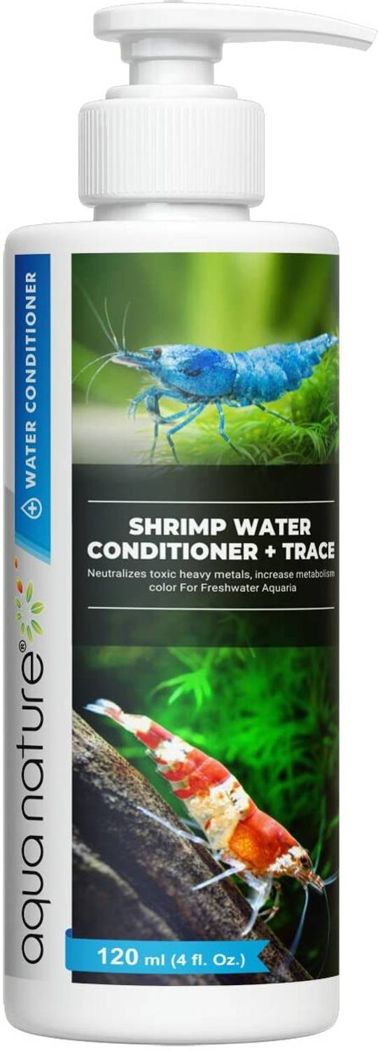 Aquanature Shrimp WaterConditioner+Trace Neutralizes Toxic Metals Increase Metabolism 120ml Solvent Aquarium Cleaner