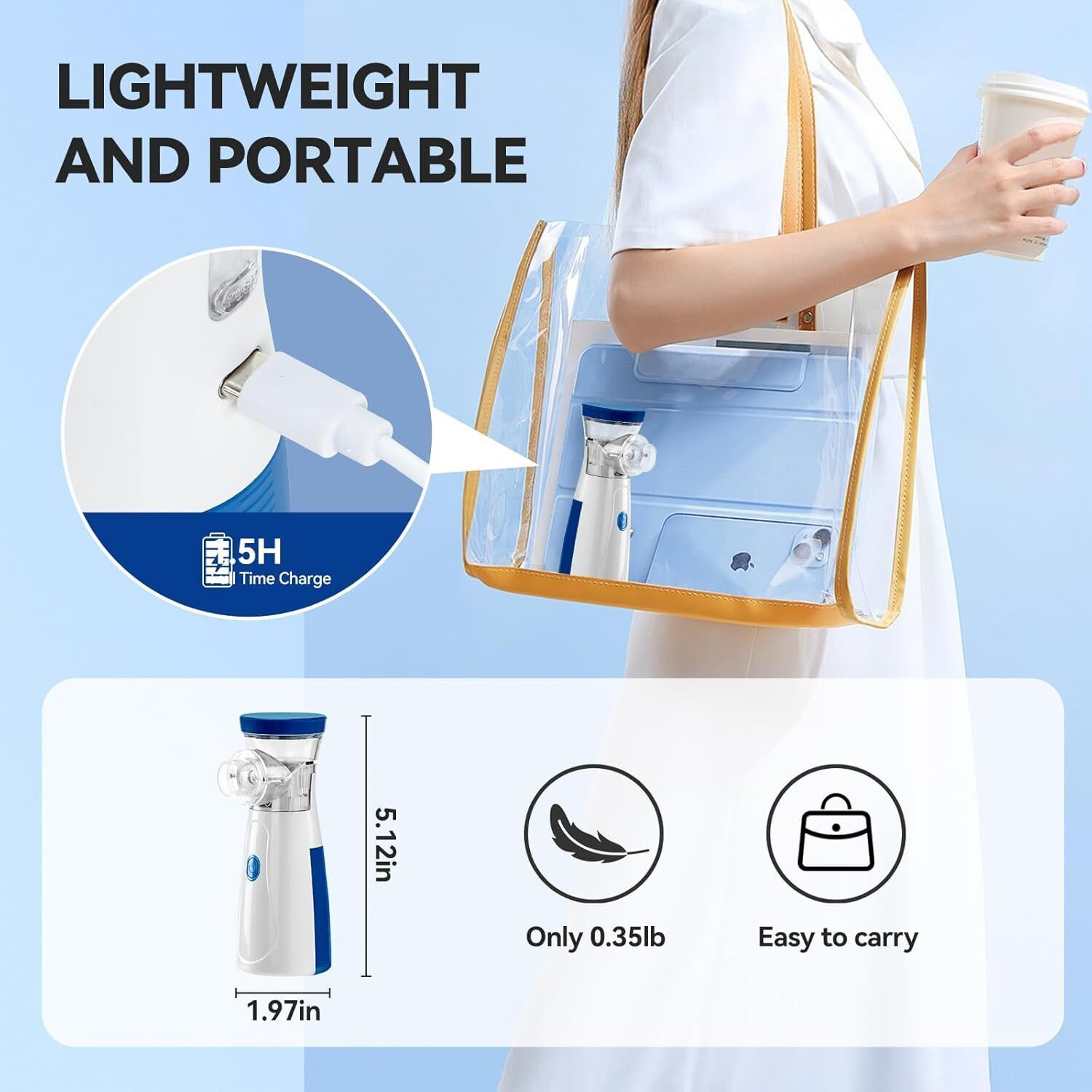 Image of Kingdom Nebulizer,Portable Mesh Nebulizer Mini Vaporizers Handheld Adults and Children Nebulizer