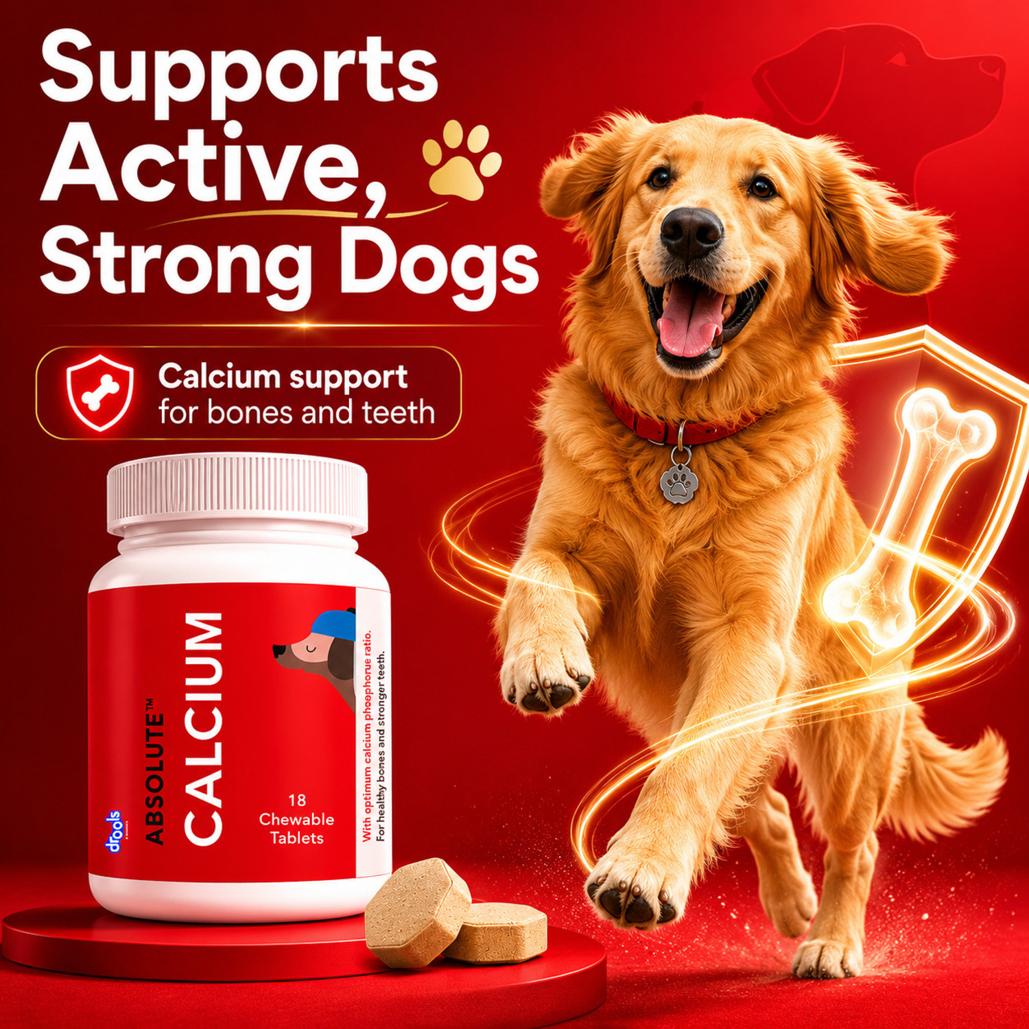 Image of Drools Calcium Tablet - 50 Pieces Pet Health Supplements